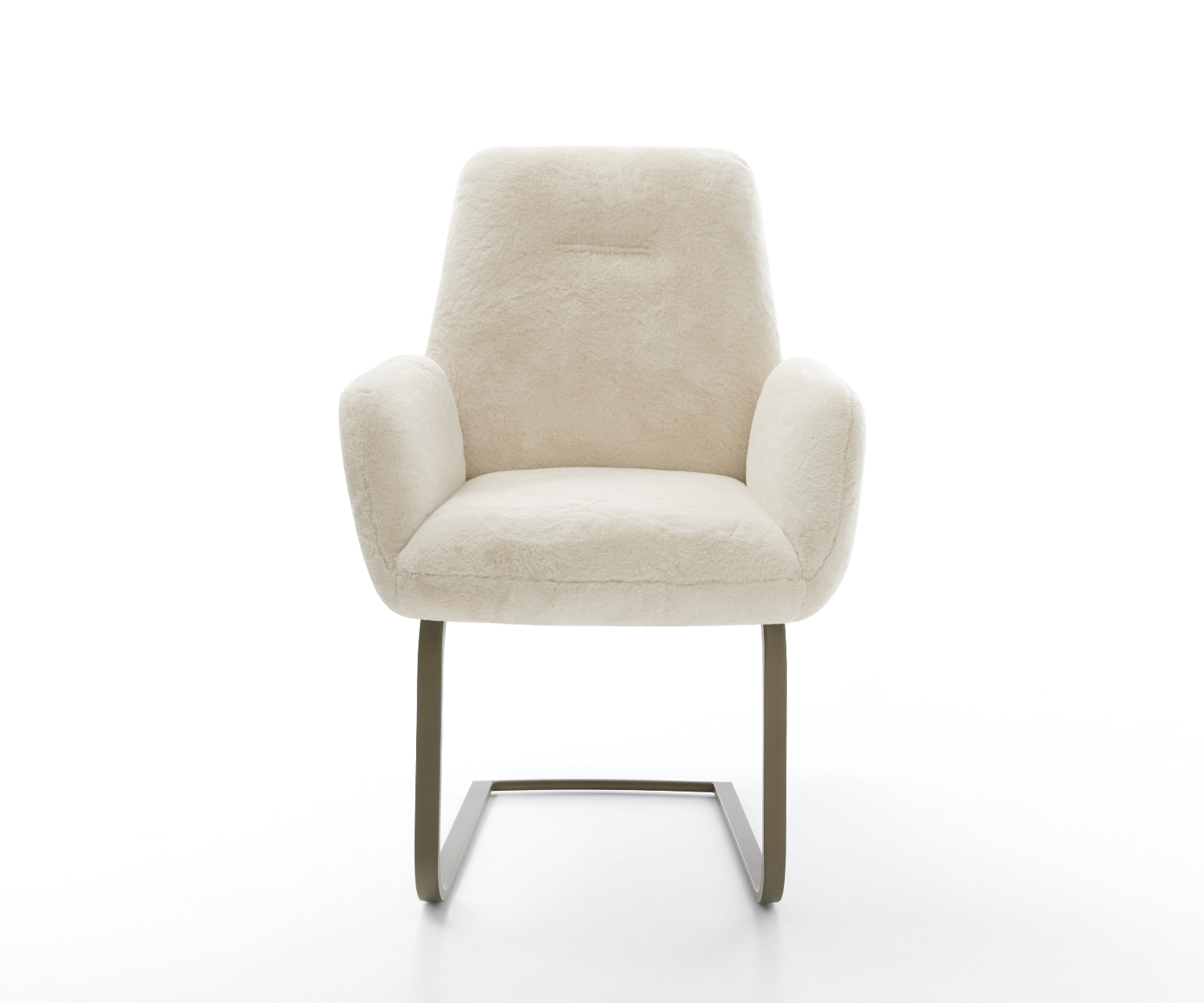 Konzolová jedálenská stolička Zoa-Flex plyšový manšester krémovo biela konzolová jedálenská stolička plochý Titánová farba vrecková pružina - Image 2