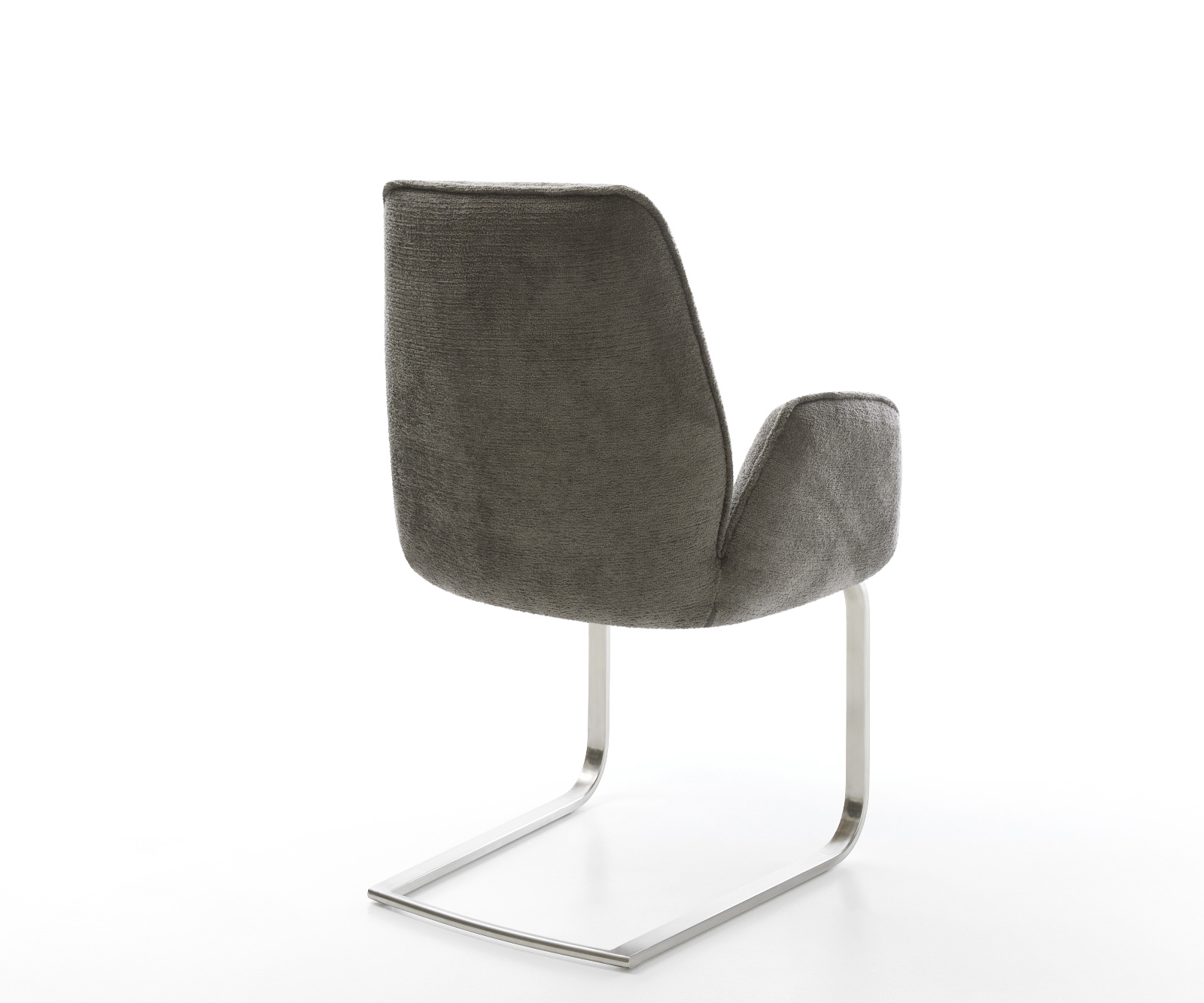 Jedálenská stolička Zoa-Flex bouclé mäkký tmavobéžová jedálenská stolička plochý nerezová oceľ vrecková pružina - Image 5