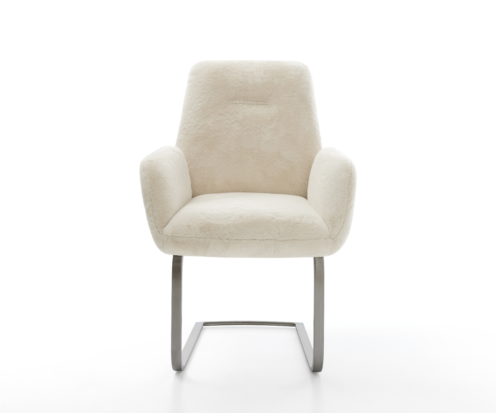 Konzolová jedálenská stolička Zoa-Flex plyšový manšester krémovo biela konzolová plochá antracitová vrecková pružina - Image 2