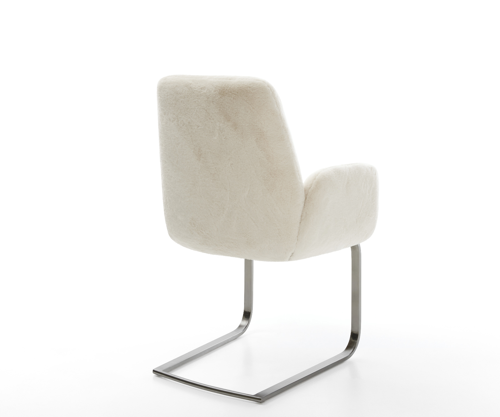 Konzolová jedálenská stolička Zoa-Flex plyšový manšester krémovo biela konzolová plochá antracitová vrecková pružina - Image 5