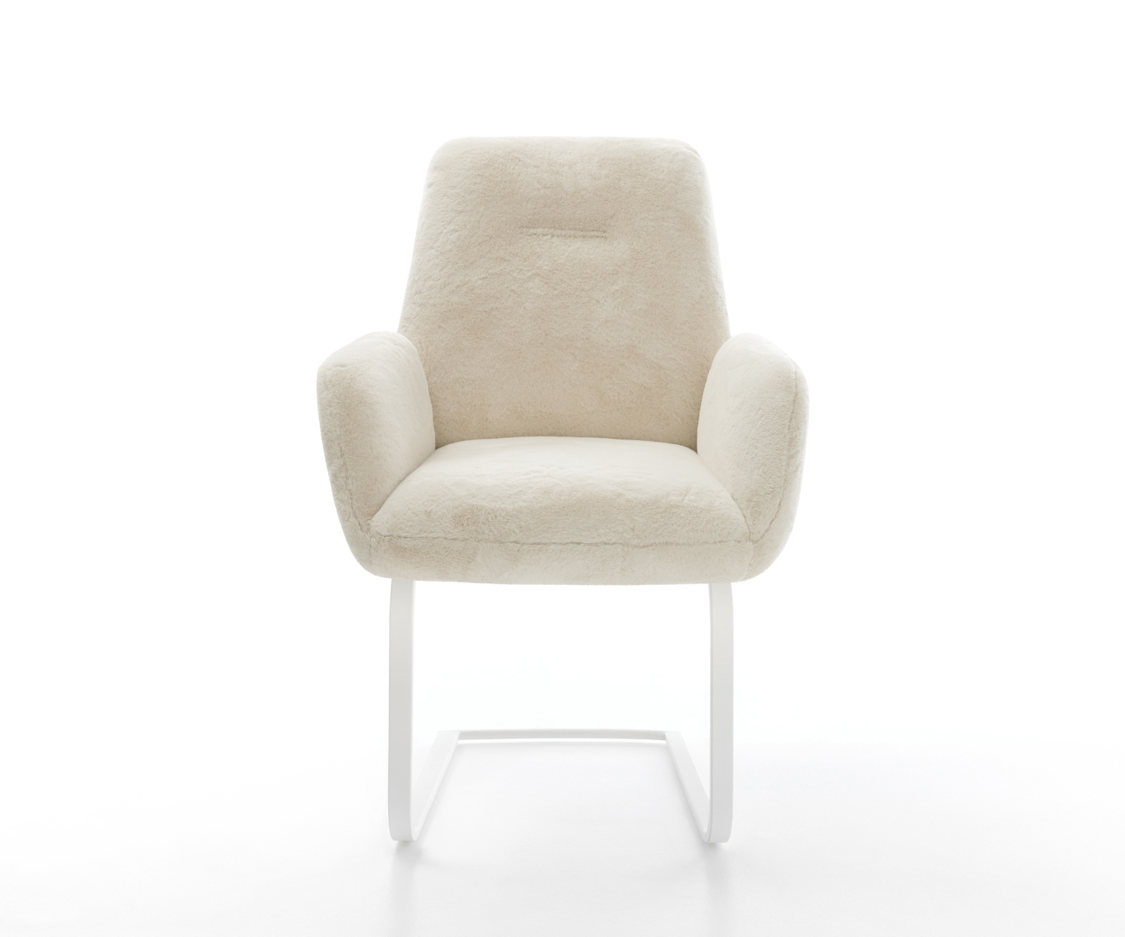 Konzolová jedálenská stolička Zoa-Flex plyšový manšester krémovo biela konzolová jedálenská stolička plochá biela vrecková pružina - Image 2