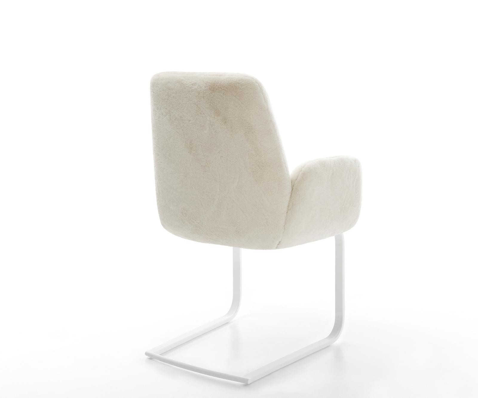 Konzolová jedálenská stolička Zoa-Flex plyšový manšester krémovo biela konzolová jedálenská stolička plochá biela vrecková pružina - Image 5