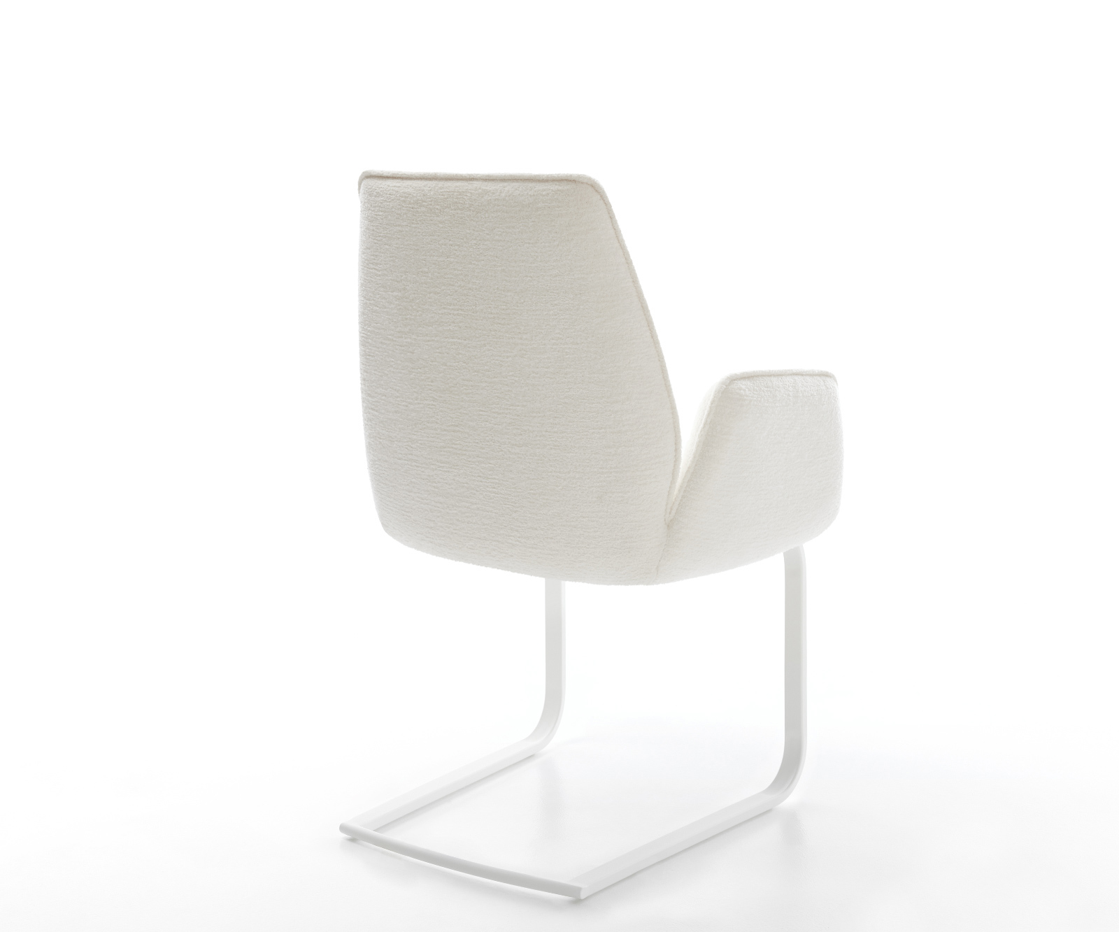 Konzolová jedálenská stolička Zoa-Flex bouclé mäkký béžová konzolová jedálenská stolička plochá biela vrecková pružina - Image 5