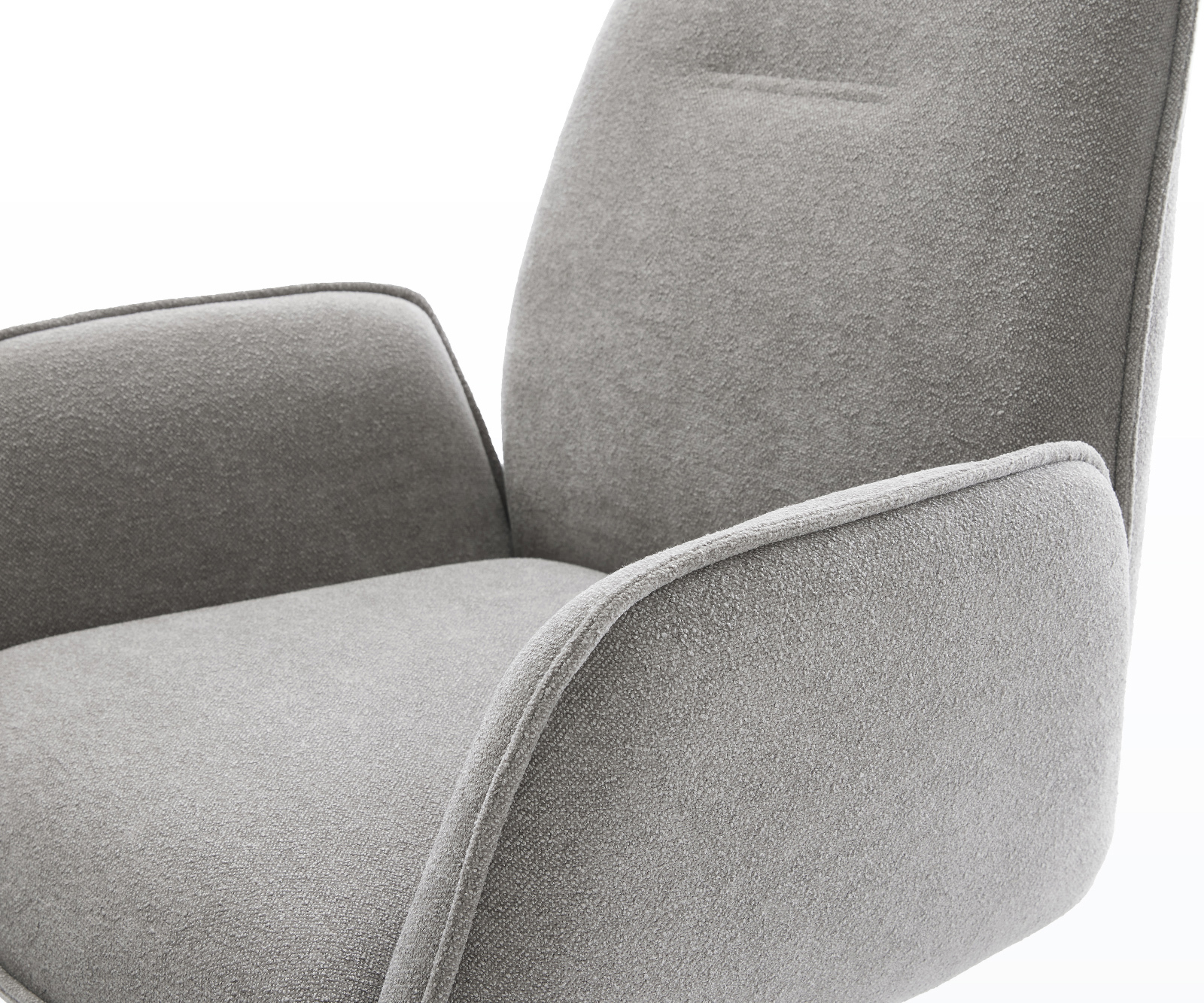 Jedálenská stolička Zoa-Flex štruktúrovaná látka mäkký sivá krížová podstava nerezová oceľ 360° otočný hojdacia funkcia vrecková pružina - Image 4