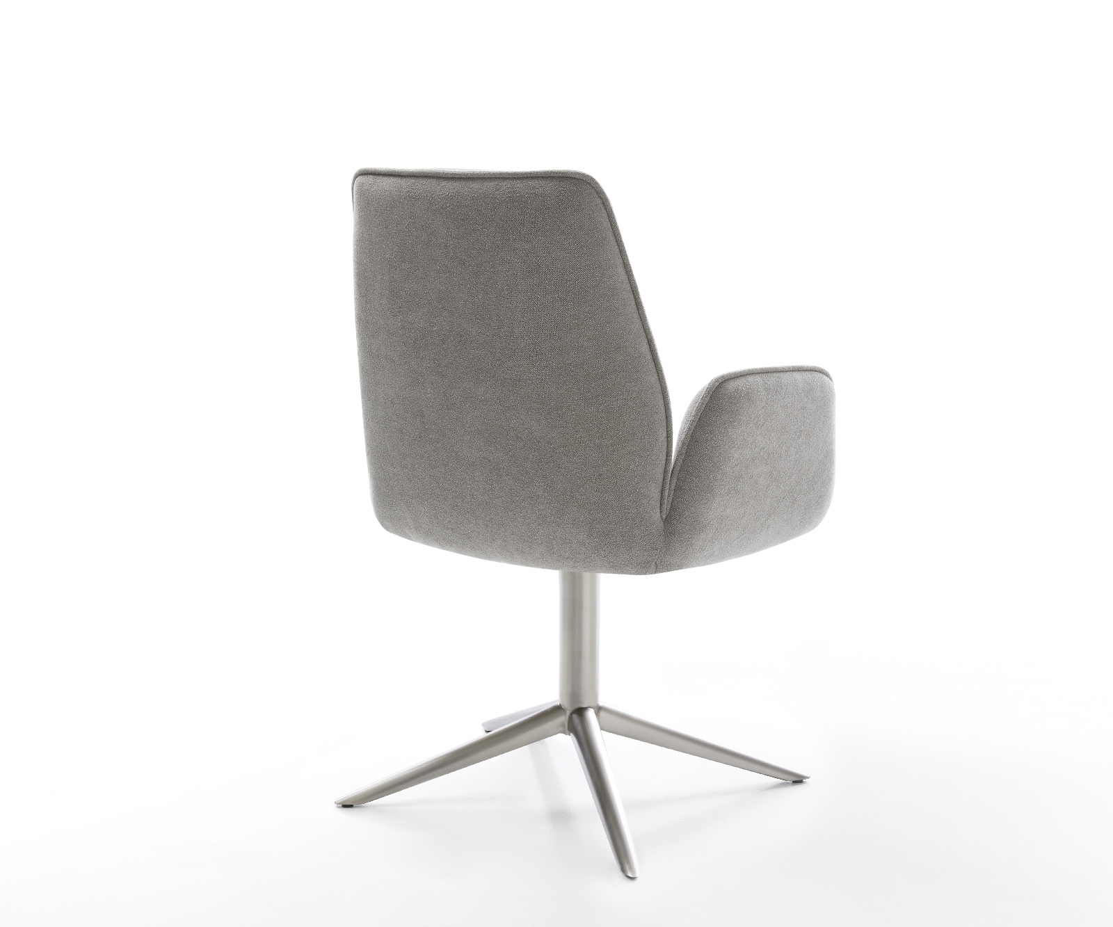 Jedálenská stolička Zoa-Flex štruktúrovaná látka mäkký sivá krížová podstava nerezová oceľ 360° otočný hojdacia funkcia vrecková pružina - Image 5