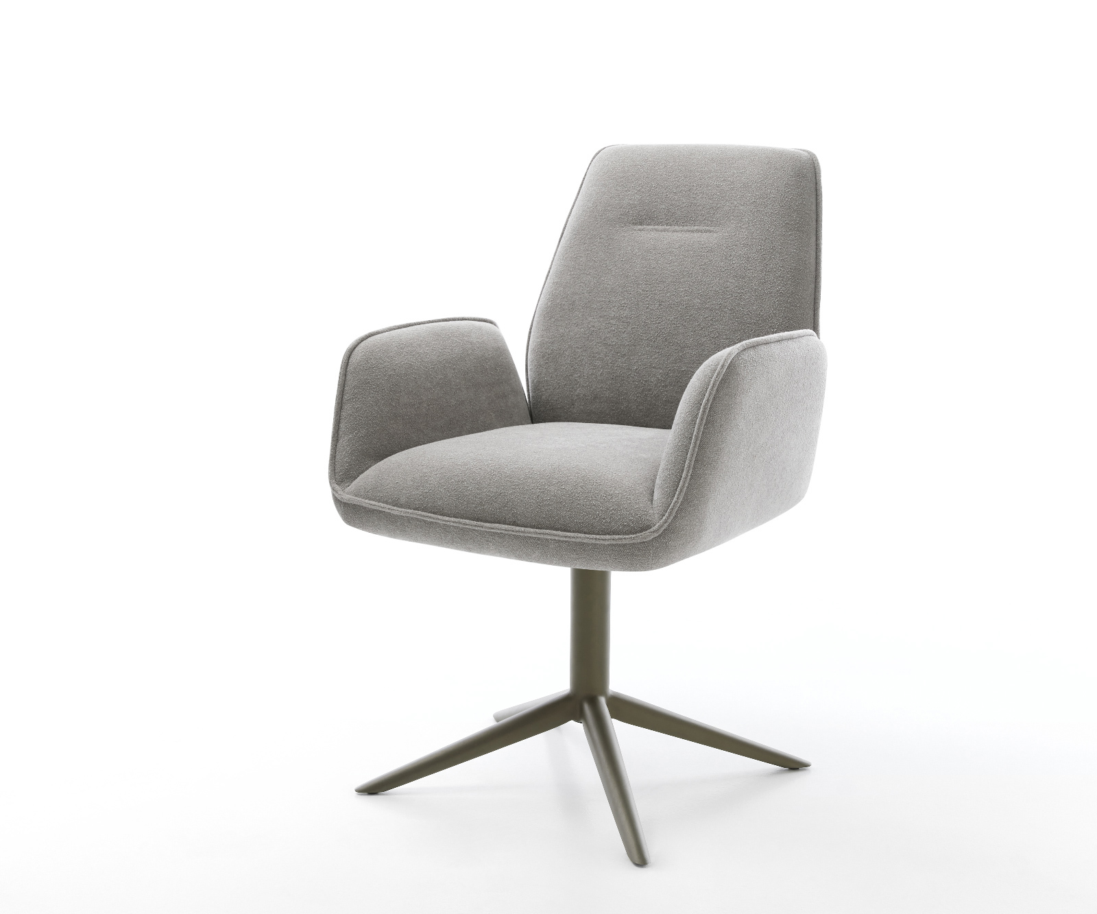 Jedálenská stolička Zoa-Flex texturovaná látka mäkký sivá krížová podstava titánová farba 360° otočný hojdacia funkcia vrecková pružina