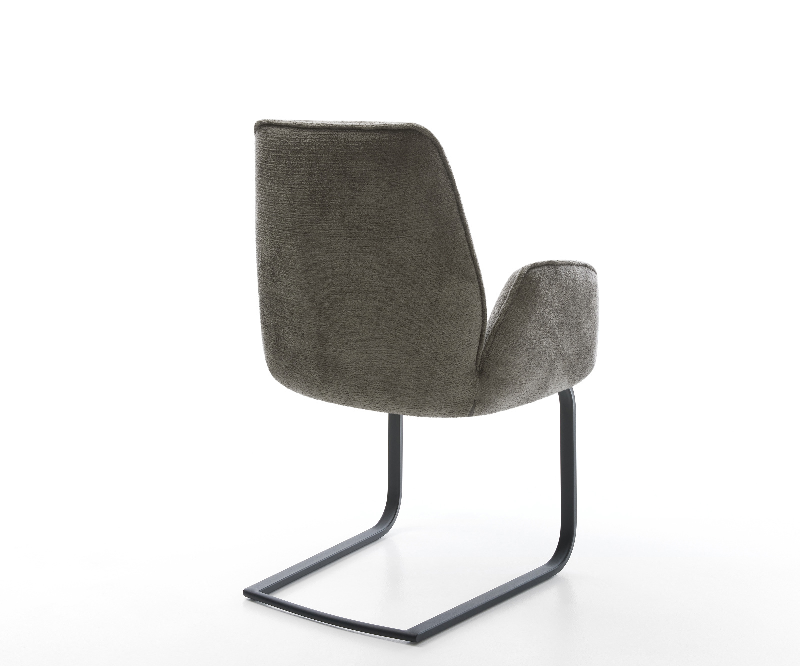 Konzolová jedálenská stolička Zoa-Flex bouclé mäkký tmavobéžová konzolová jedálenská stolička plochý čierna vrecková pružina - Image 5