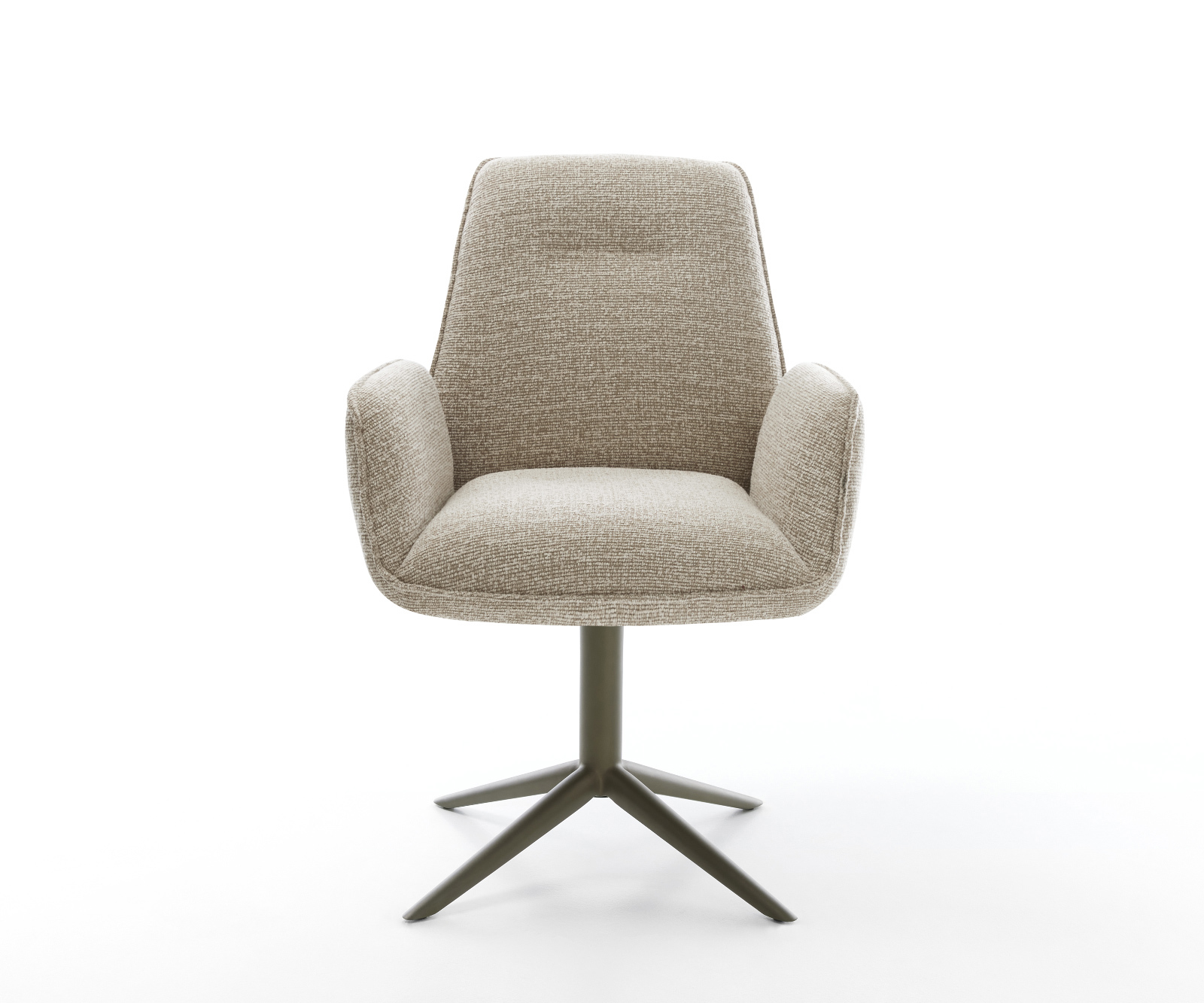 Jedálenská stolička Zoa-Flex tkanina mäkký béžová podstava titánová farba 360° otočný hojdacia funkcia vrecková pružina - Image 2