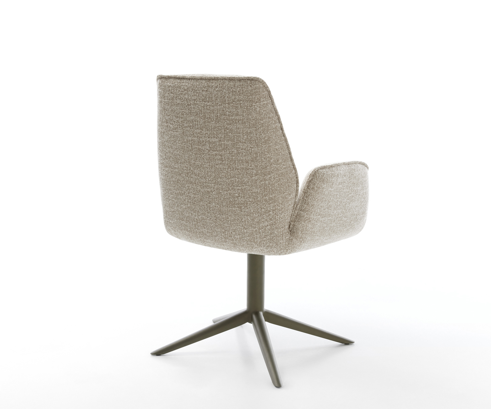 Jedálenská stolička Zoa-Flex tkanina mäkký béžová podstava titánová farba 360° otočný hojdacia funkcia vrecková pružina - Image 5