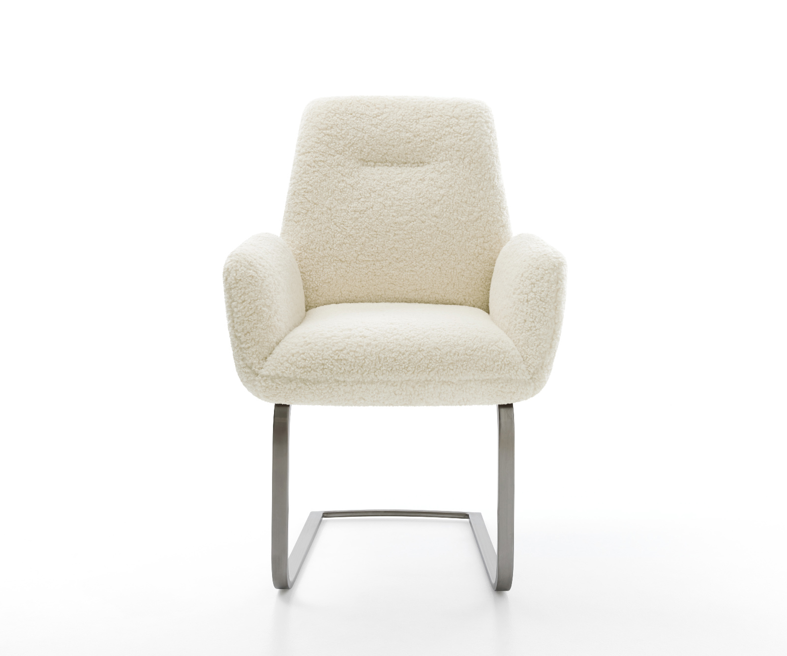 Konzolová jedálenská stolička Zoa-Flex teddy látka béžová konzolová jedálenská stolička plochý grafit vrecková pružina - Image 2