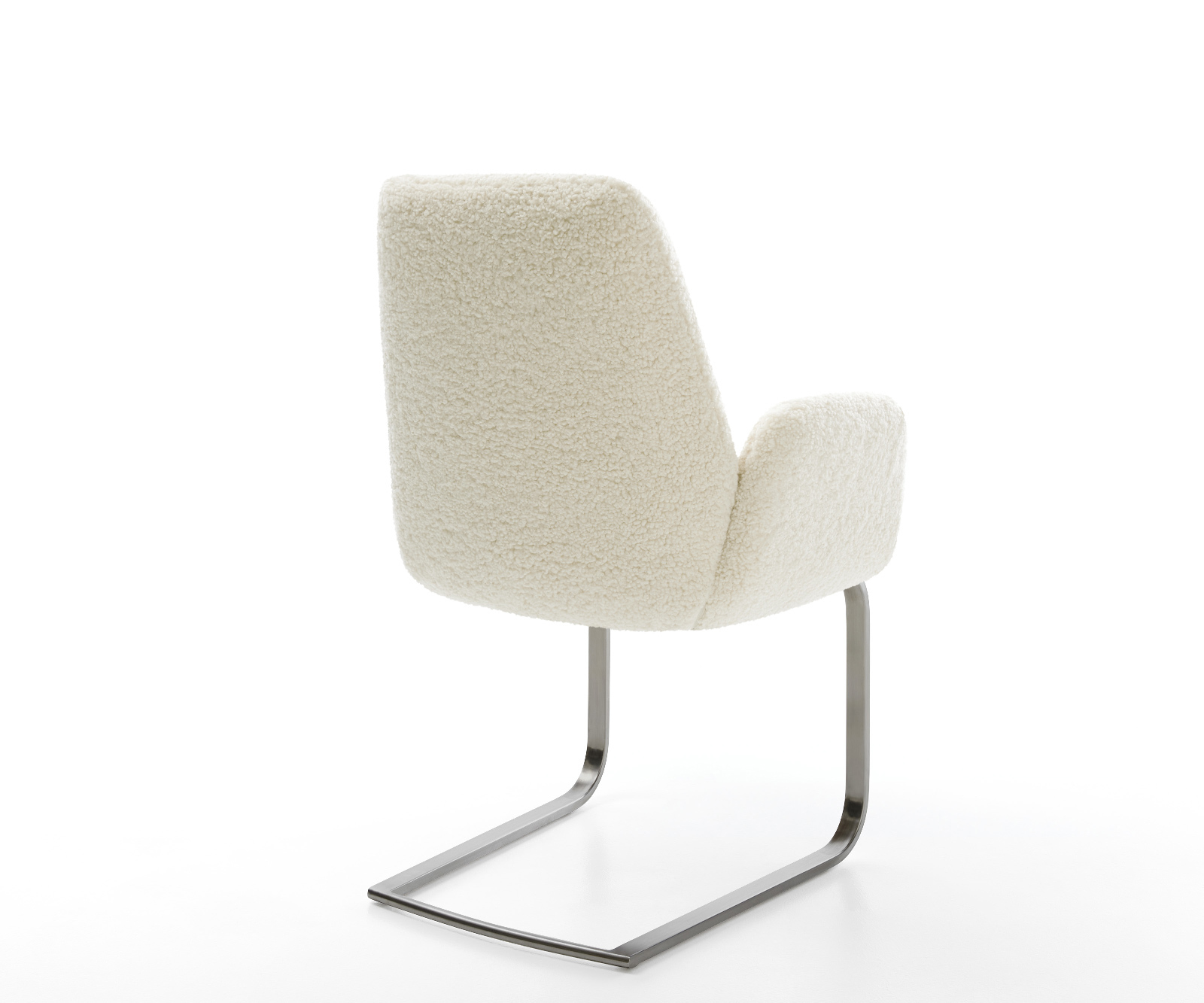 Konzolová jedálenská stolička Zoa-Flex teddy látka béžová konzolová jedálenská stolička plochý grafit vrecková pružina - Image 4