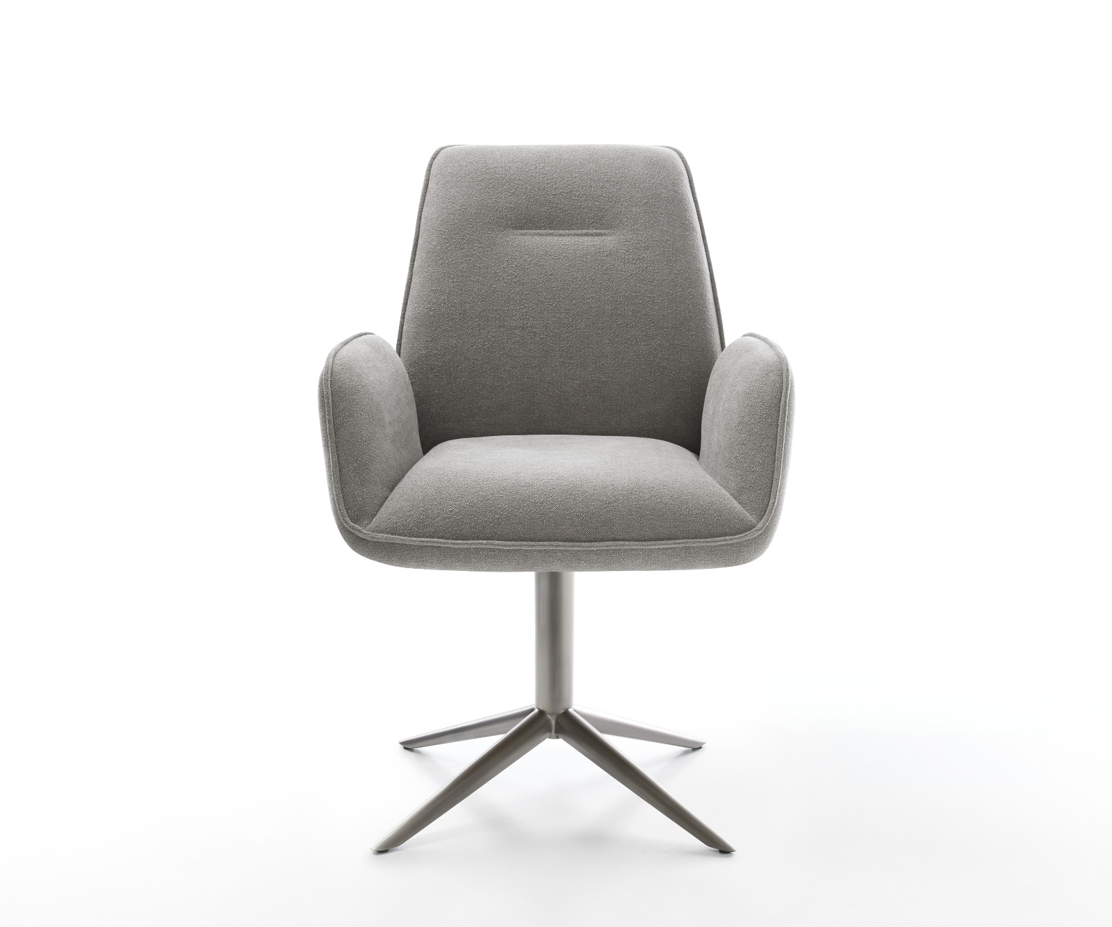 Jedálenská stolička Zoa-Flex texturovaná látka mäkký sivá krížová podstava grafitová 360° otočný hojdacia funkcia vrecková pružina - Image 2