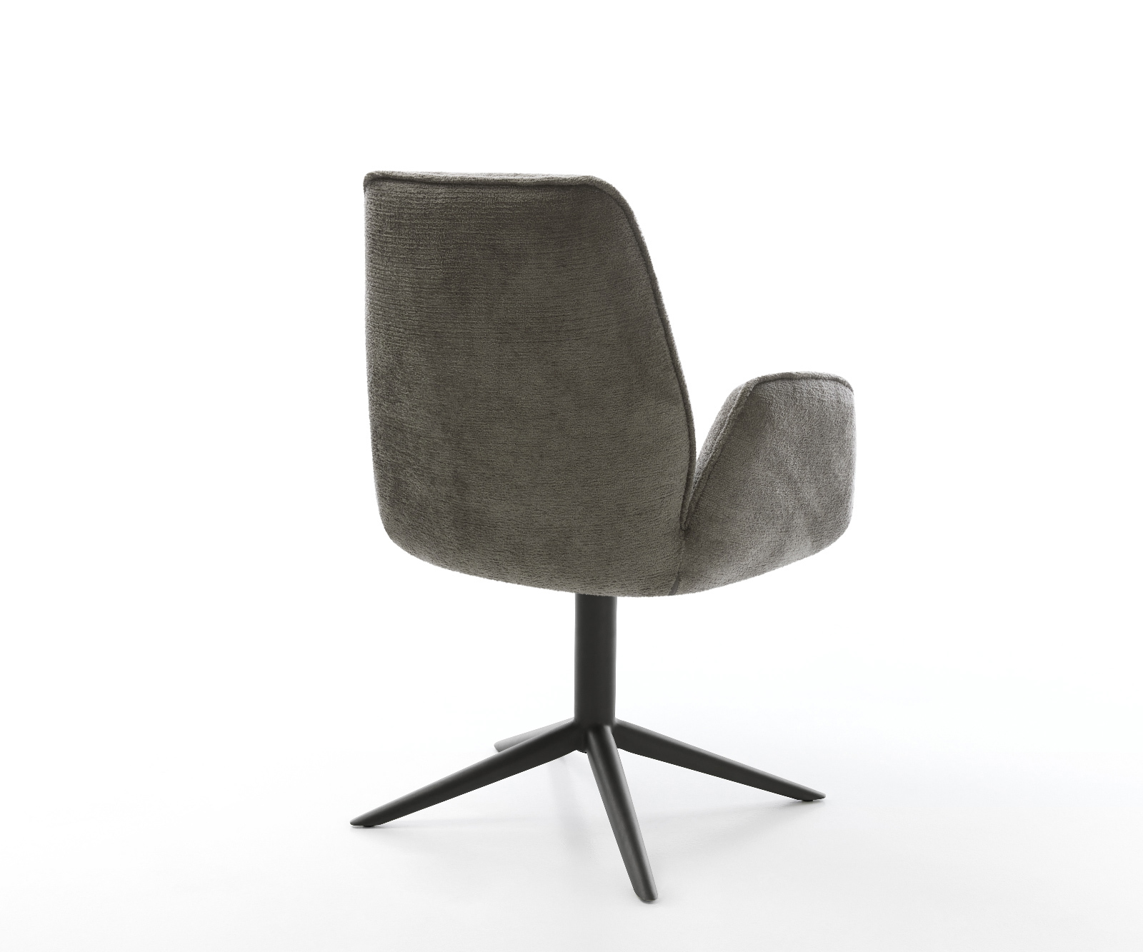 Jedálenská stolička Zoa-Flex bouclé mäkký tmavobéžová podstava čierna 360° otočný hojdacia funkcia vrecková pružina - Image 5