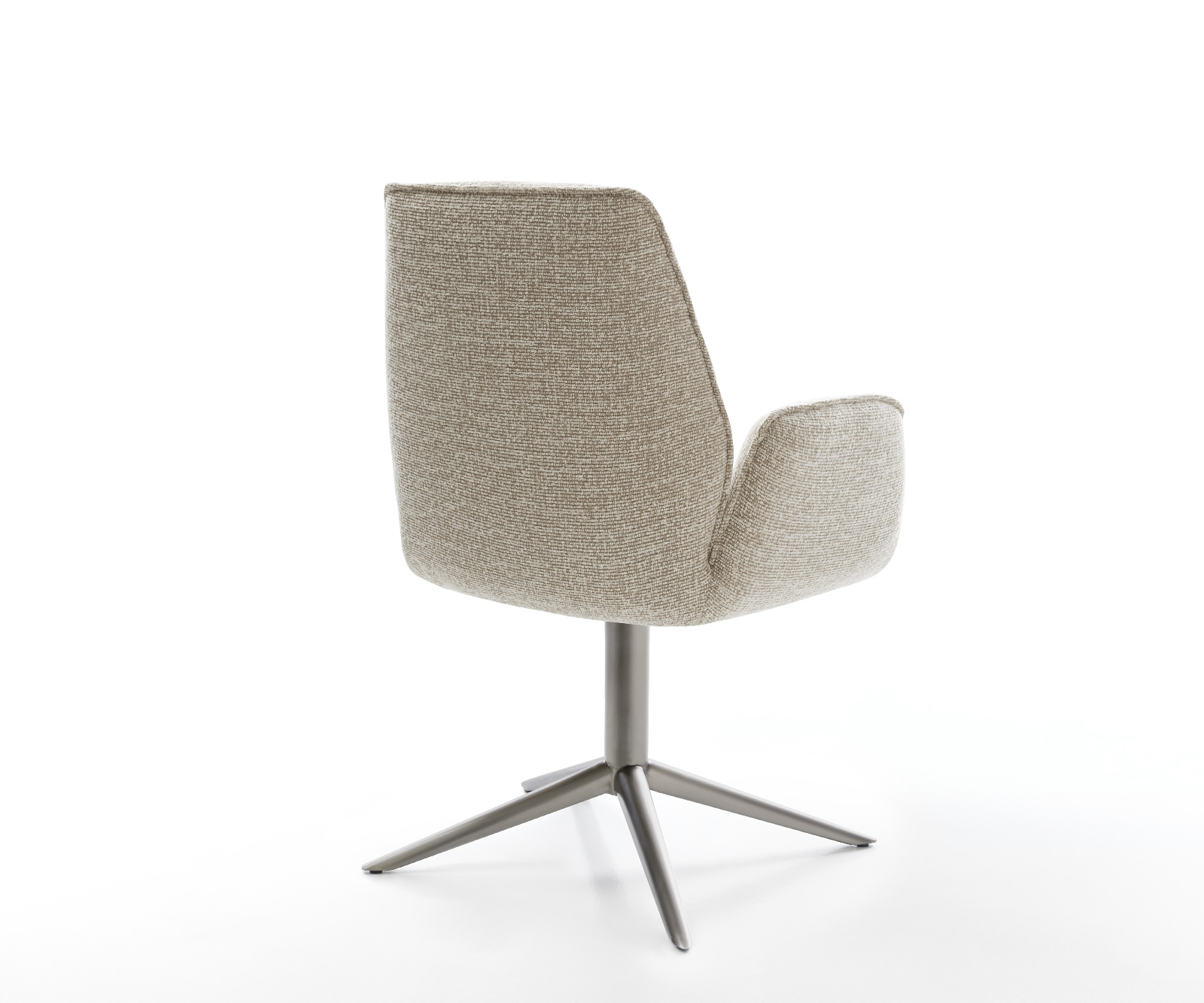 Jedálenská stolička Zoa-Flex tkanina mäkký béžová krížová podstava grafitová 360° otočný hojdacia funkcia vrecková pružina - Image 5