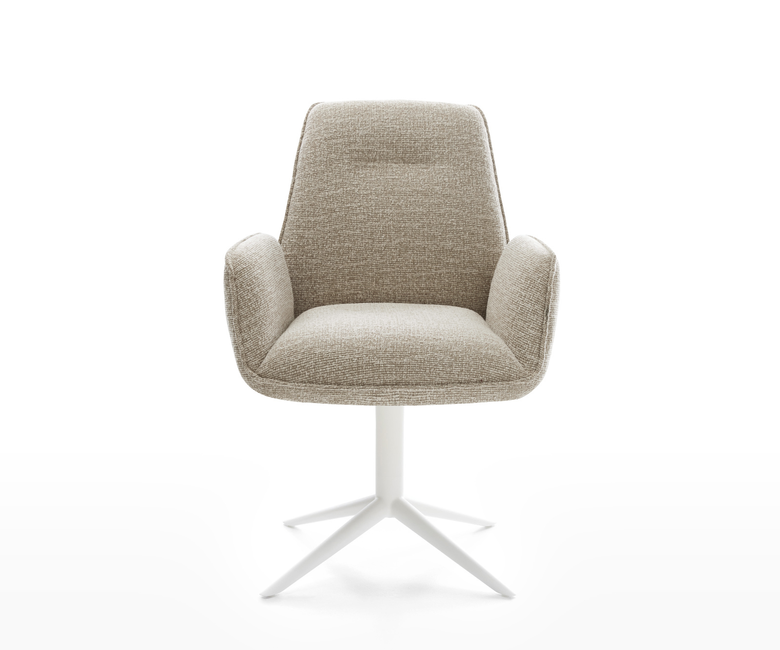 Jedálenská stolička Zoa-Flex tkanina mäkký béžová biela krížová podstava 360° otočný hojdacia funkcia vrecková pružina - Image 2