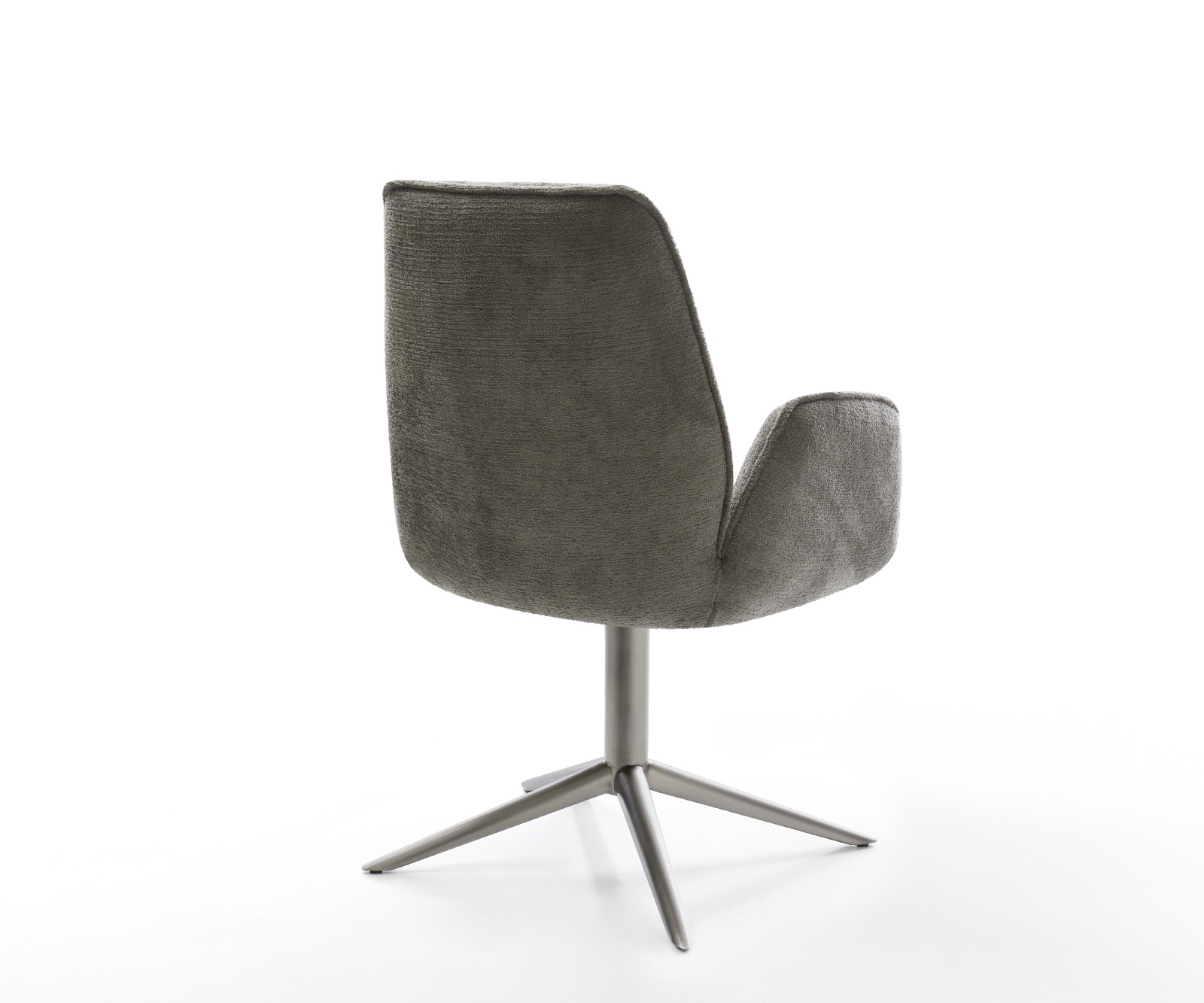 Jedálenská stolička Zoa-Flex bouclé mäkký tmavobéžová podstava dymovo čierna 360° otočný hojdacia funkcia vrecková pružina - Image 5