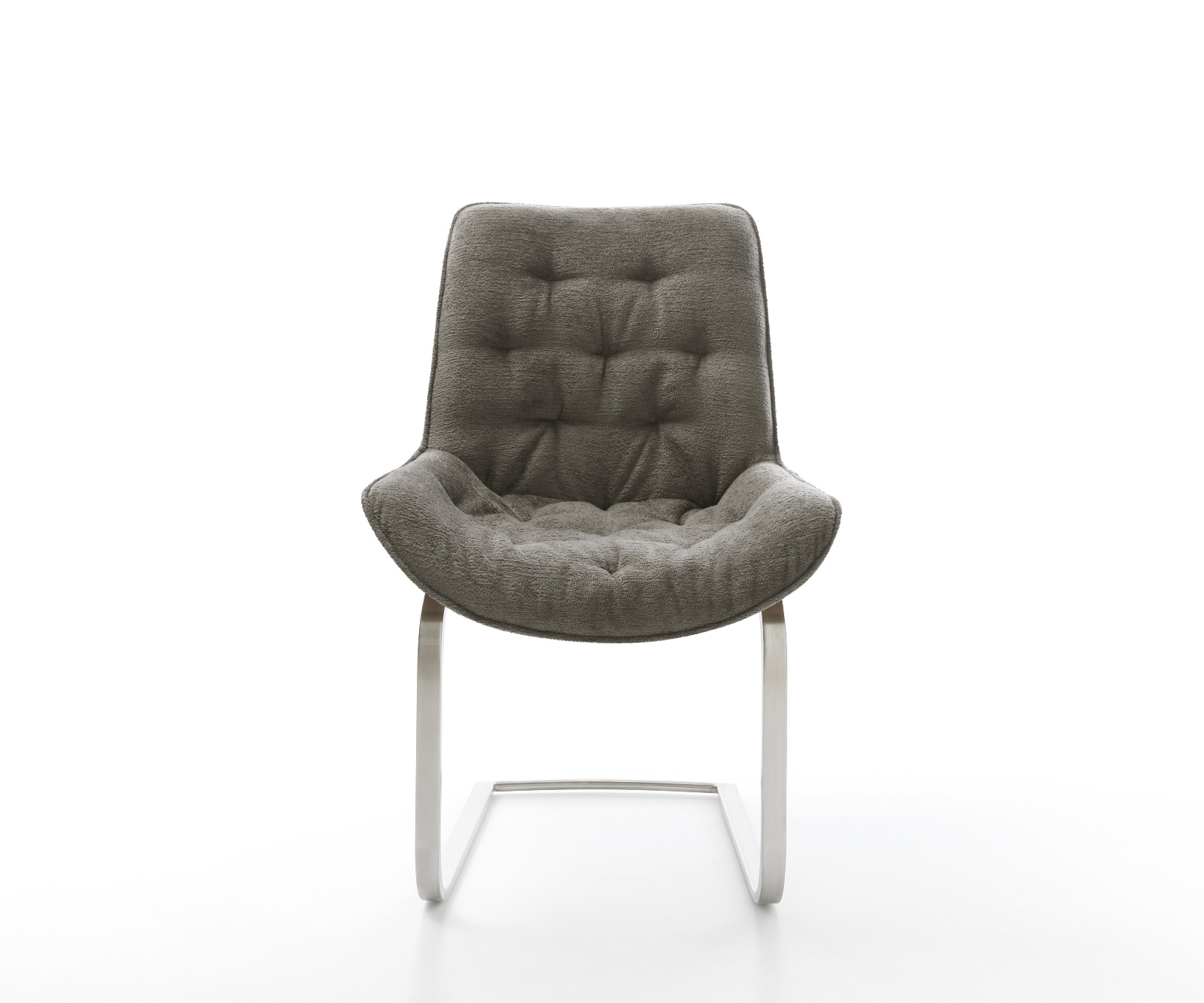 Konzolová jedálenská stolička Taimi-Flex bouclé mäkký tmavobéžová konzolová jedálenská stolička plochý nerezová oceľ - Image 2