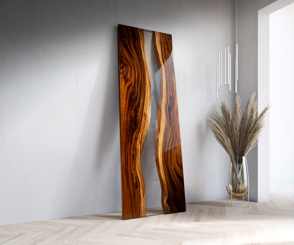 Stolová doska Suar 270 cm epoxid priehľadný unikát č. 22115