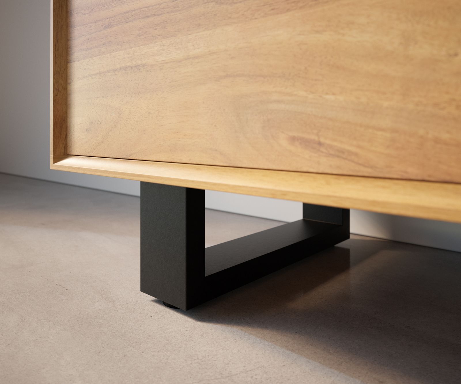 Podstava šikmá 12,5 cm kov čierna pre skrine hĺbky 40 cm 2-dielna sada - Image 2