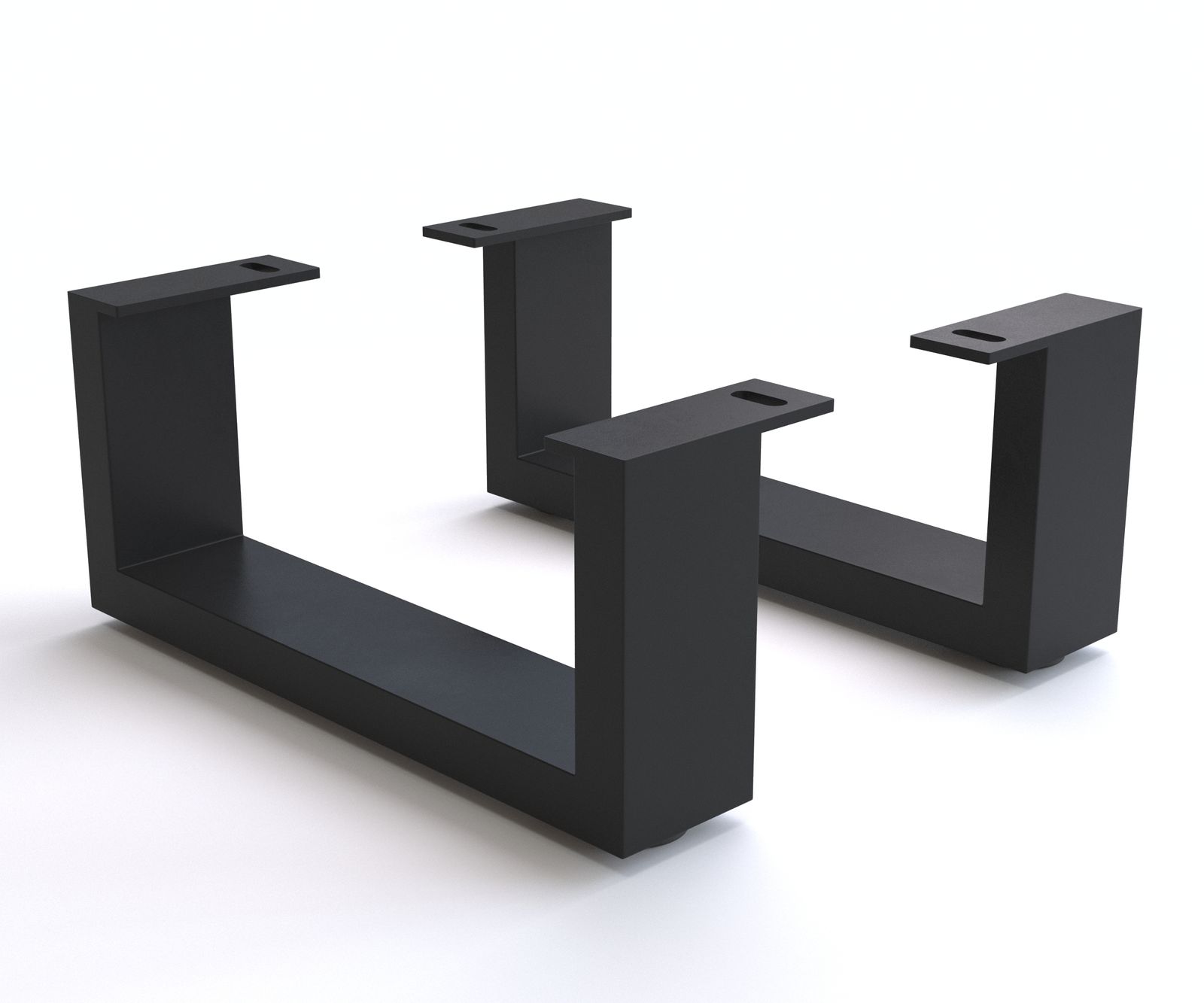 Podstava šikmá 12,5 cm kov čierna pre skrine hĺbky 40 cm 2-dielna sada