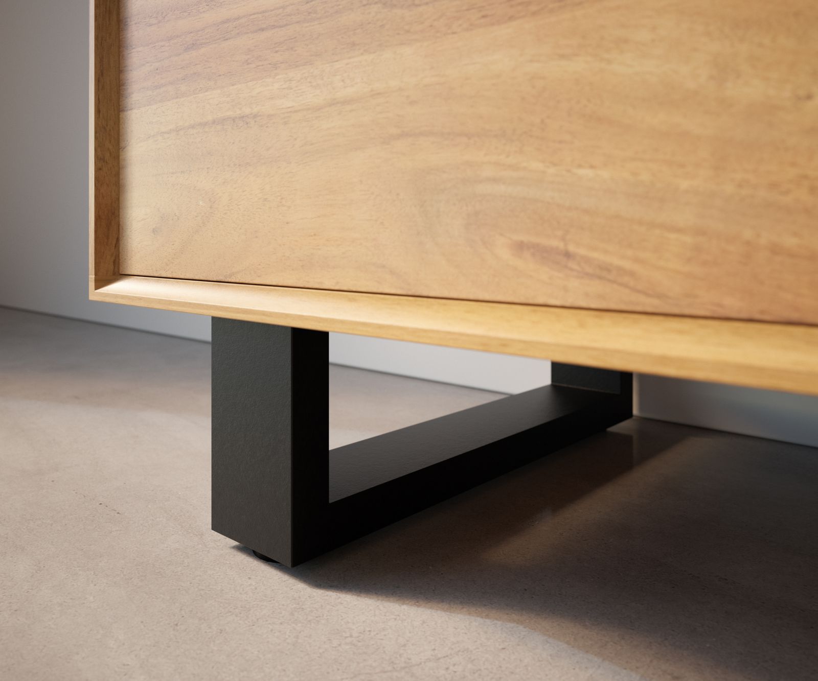 Podstava 12,5 cm kov čierna pre skrinku hĺbky 45 cm 2-dielna sada - Image 2