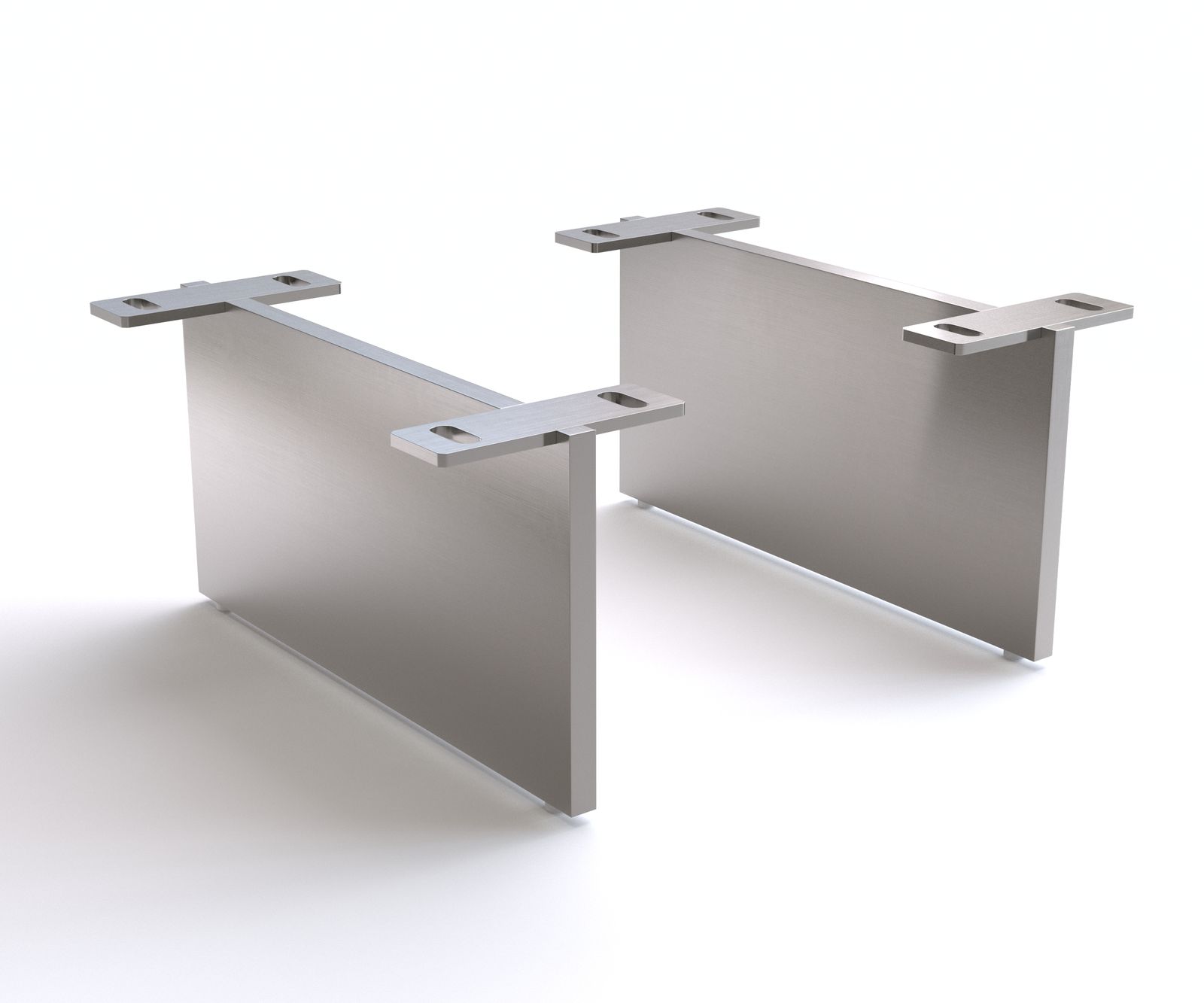 Podstava závesná 15 cm nerezová oceľ kefovaná pre skrine hĺbky 35 cm (2-dielna sada)