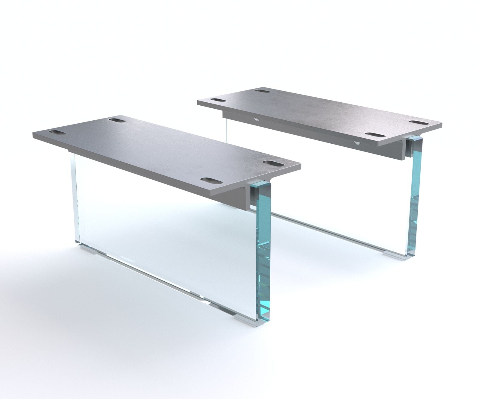 Podstava závesné 15 cm sklo pre skrine hĺbky 35 cm 2-dielna sada