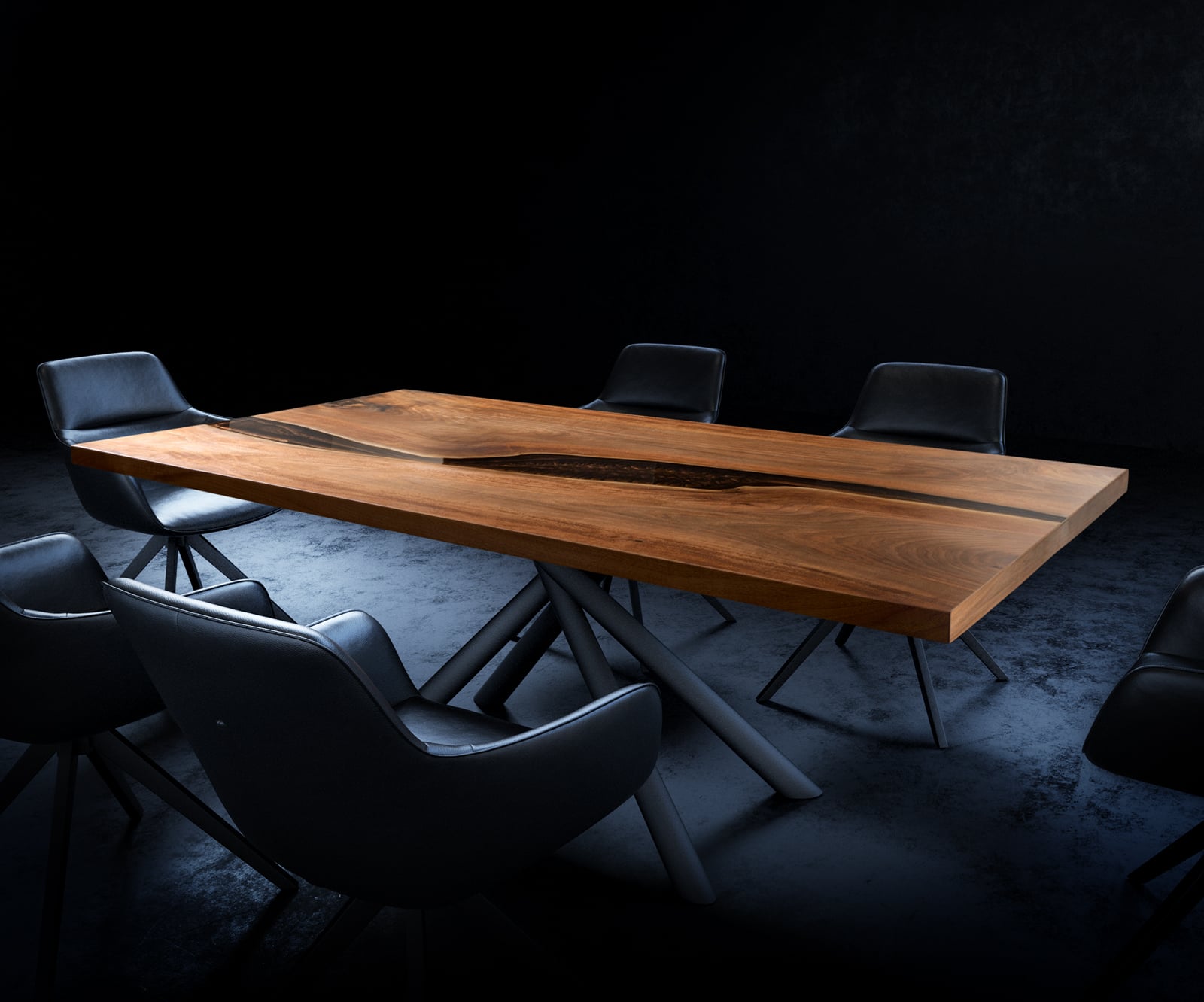 Stolová doska Walnuss prírodná 200 cm epoxid hnedá metalická unikát č. 32335 - Image 4