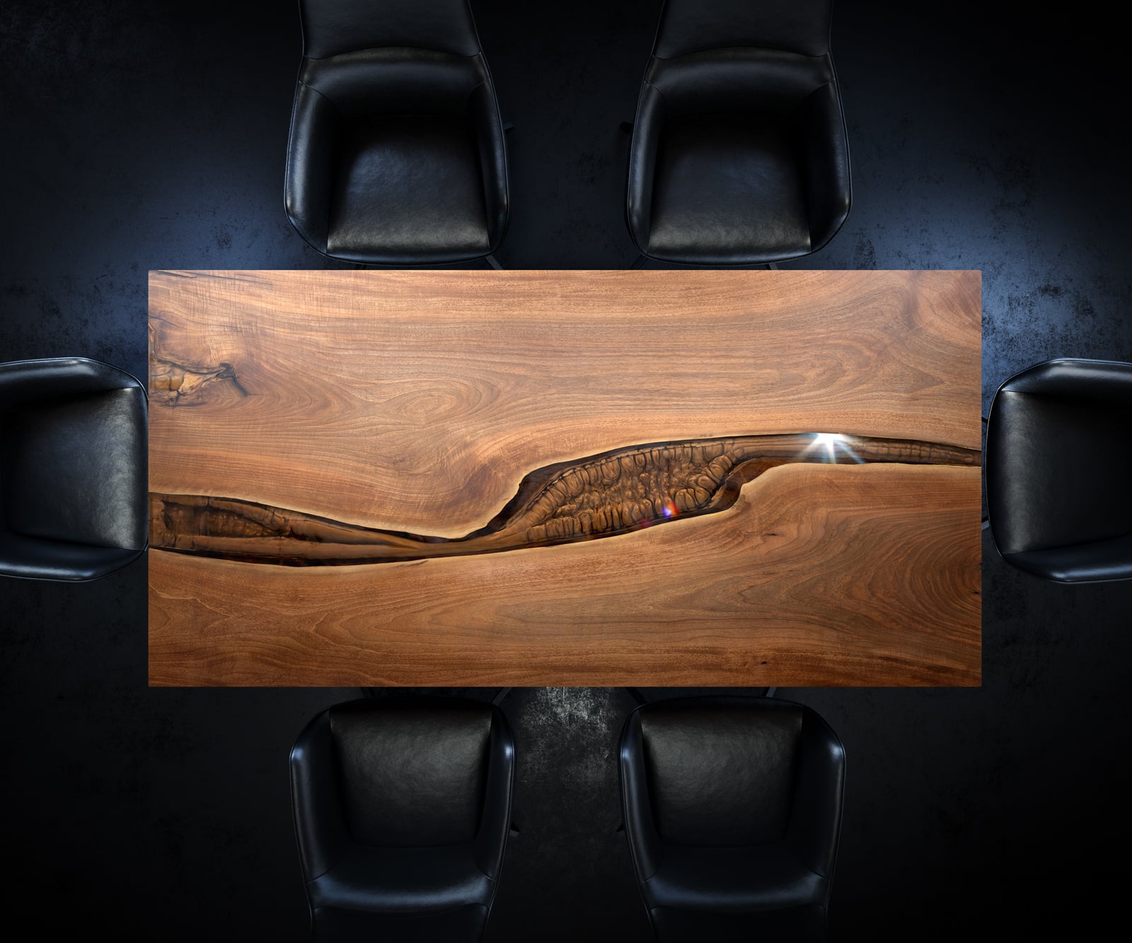 Stolová doska Walnuss prírodná 200 cm epoxid hnedá metalická unikát č. 32335 - Image 2