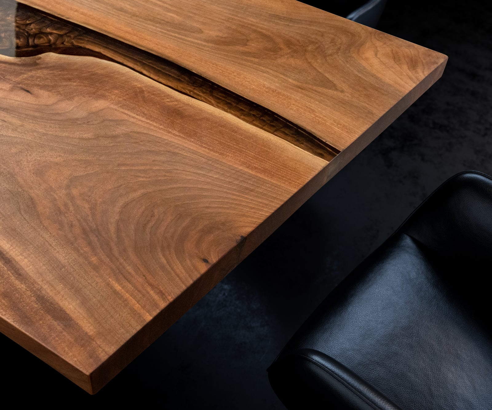 Stolová doska Walnuss prírodná 200 cm epoxid hnedá metalická unikát č. 32335 - Image 5