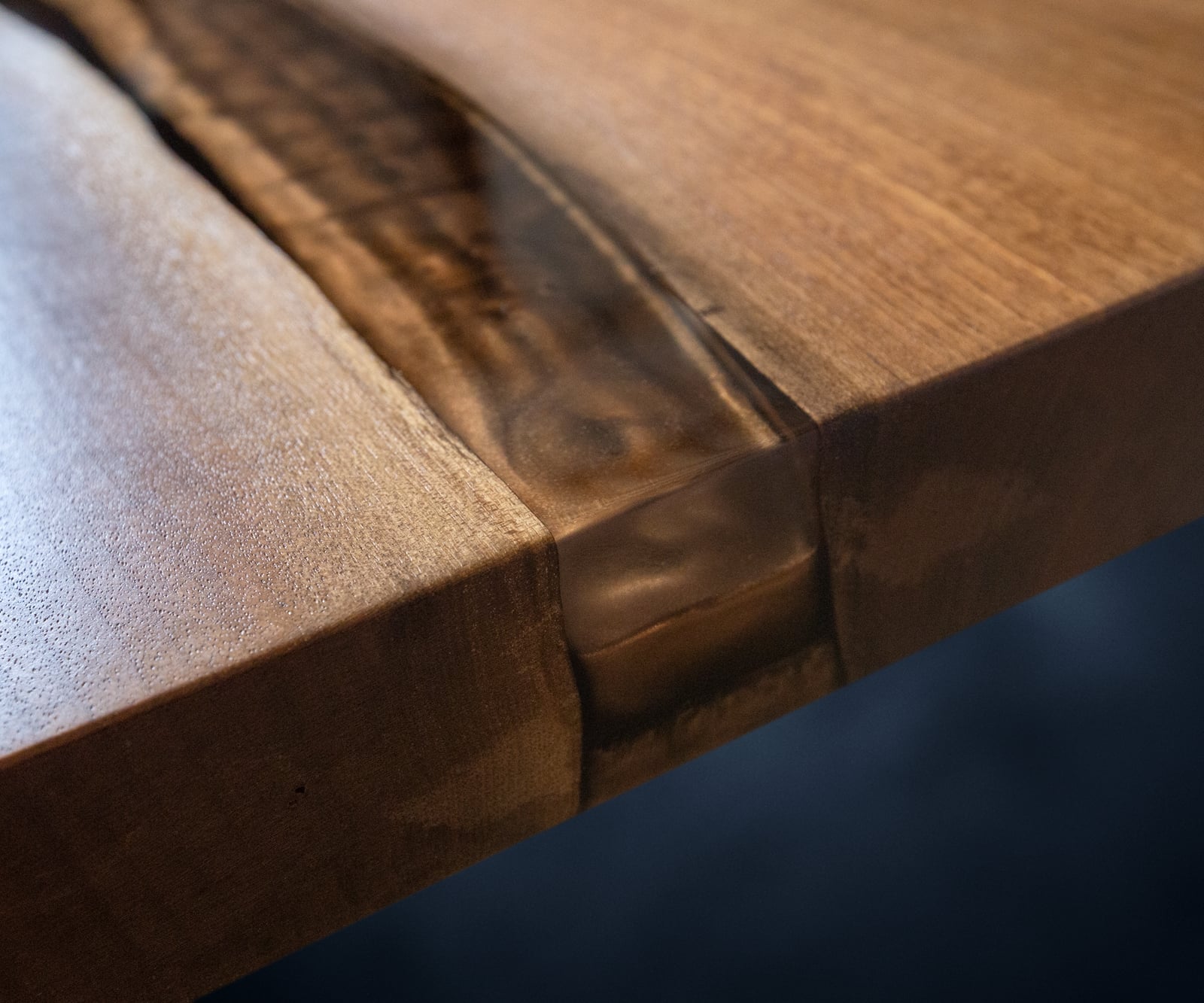 Stolová doska Walnuss prírodná 200 cm epoxid hnedá metalická unikát č. 32335 - Image 6