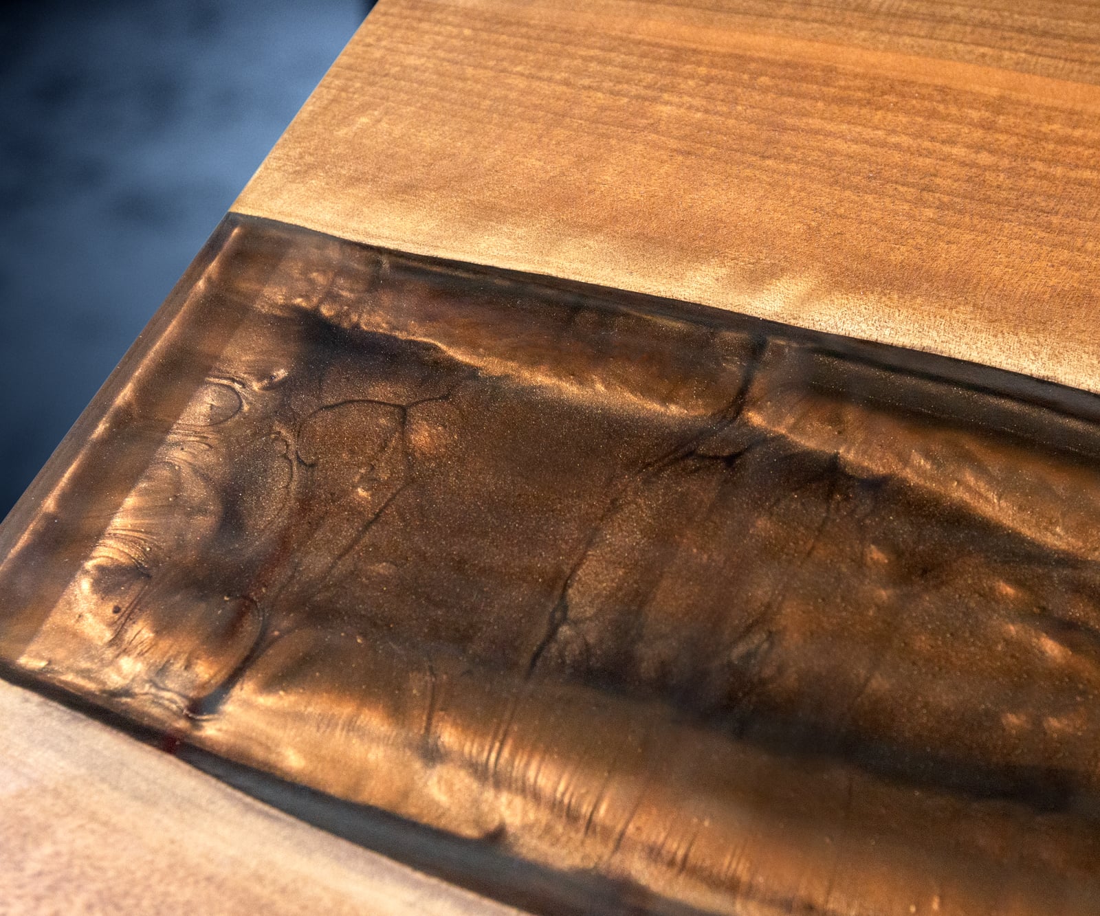 Stolová doska Walnuss prírodná 200 cm epoxid hnedá metalická unikát č. 32335 - Image 7