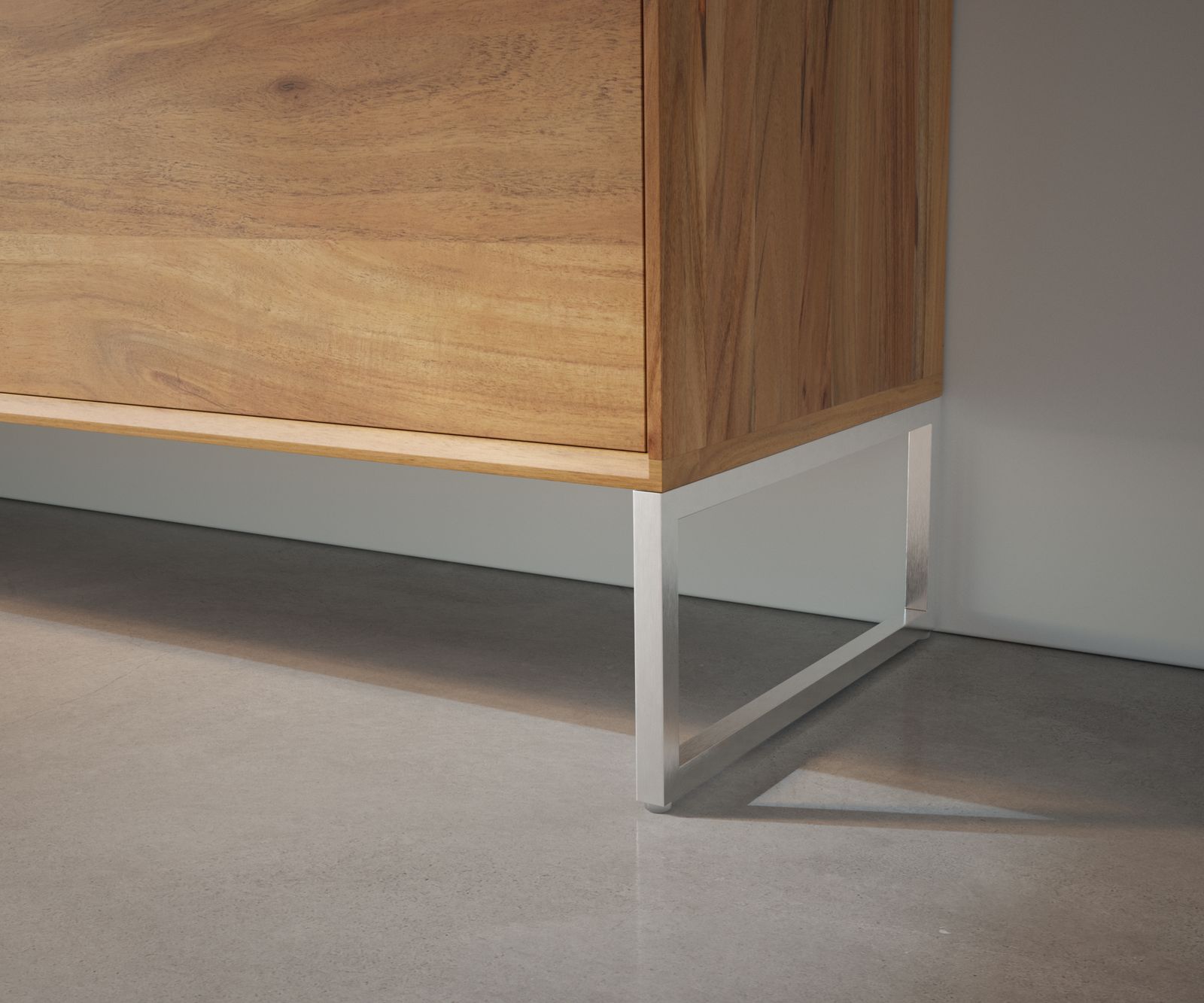 Podstava šikmá úzka 15 cm nerezová oceľ kefovaná pre skrine hĺbky 35 cm (2 ks) - Image 2