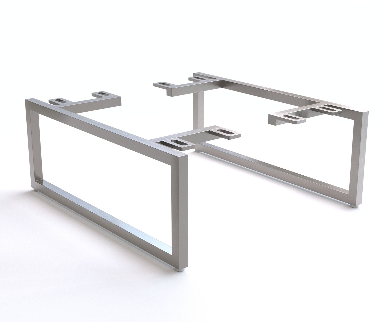 Podstava šikmá úzka 15 cm nerezová oceľ kefovaná pre skrine hĺbky 40 cm (2-dielna sada)
