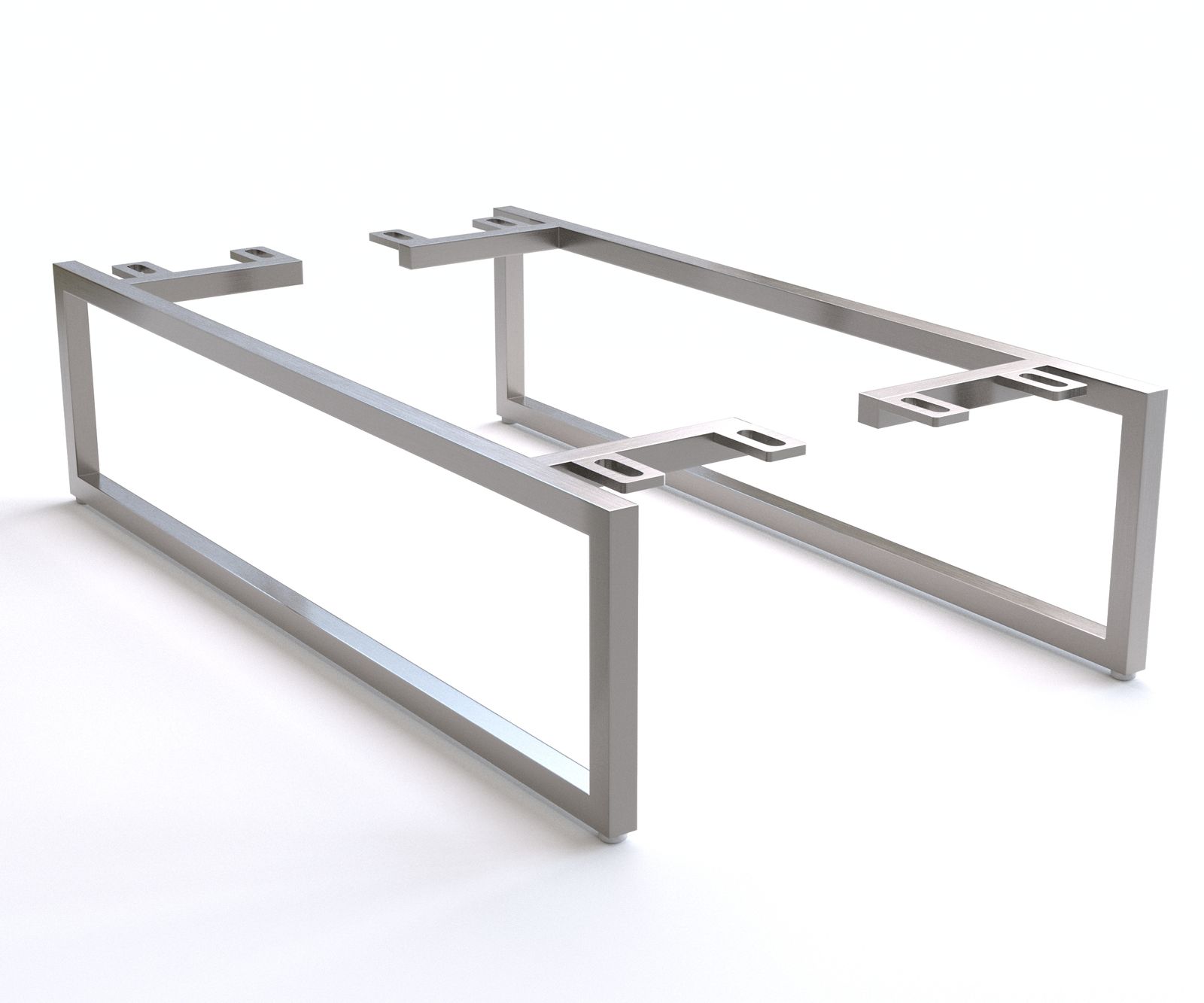 Podstava šikmá úzka 20 cm nerezová oceľ kefovaná pre skrine hĺbky 60 cm (2-dielna sada)