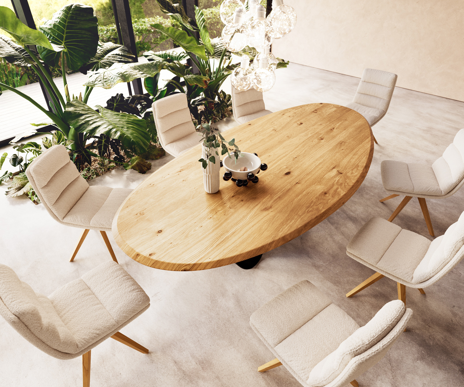 Stolová doska Edge oválny 280x130x2,5 cm dub prírodná Flow Edge - Image 4