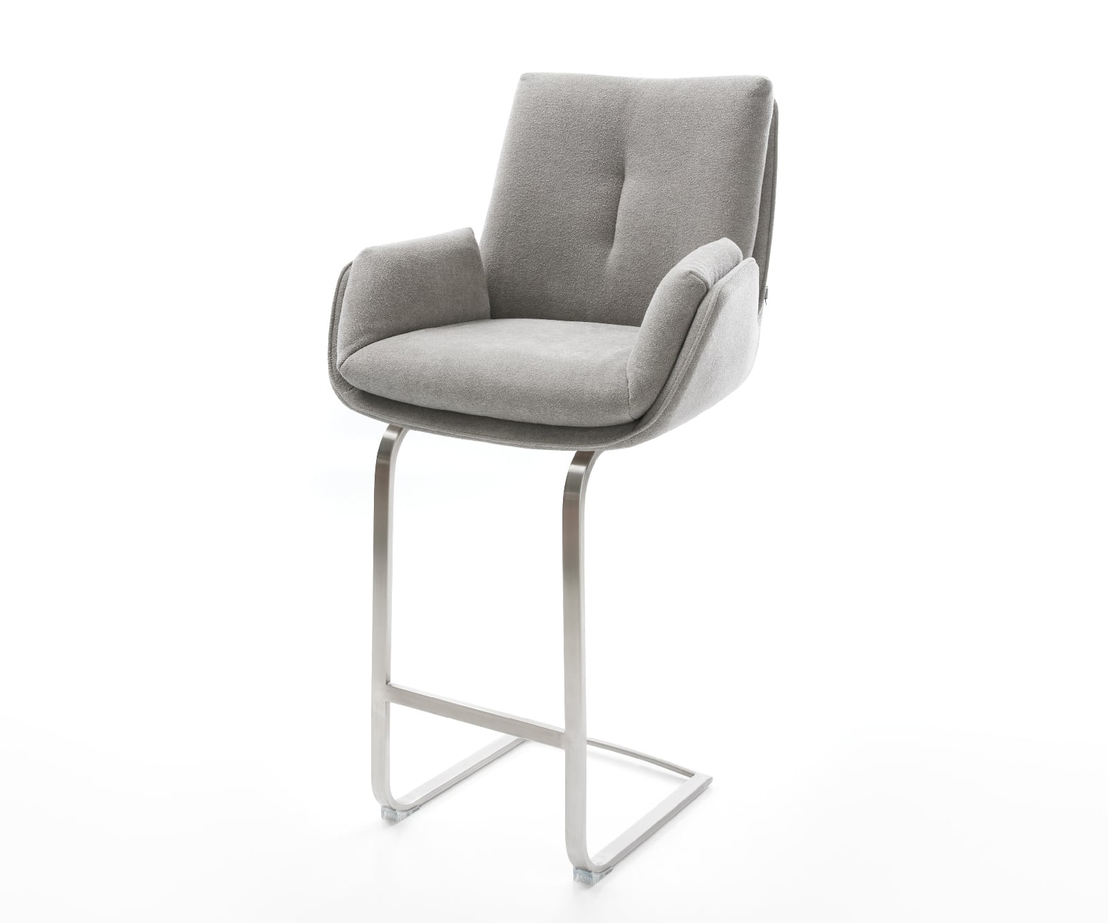 Barová stolička Clea-Flex texturovaná látka mäkký konzolová podstava plochá nerezová oceľ