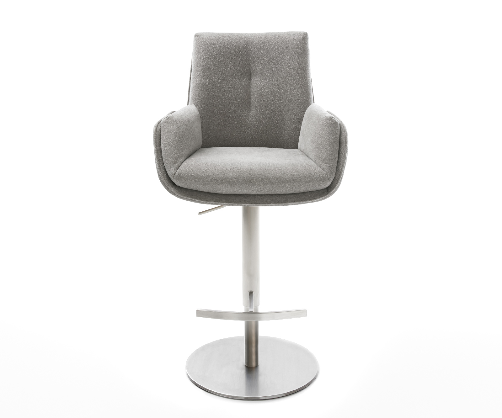 Barová stolička Clea-Flex texturovaná látka mäkký otočná podstava výškovo nastaviteľná nerezová oceľ otočný - Image 2