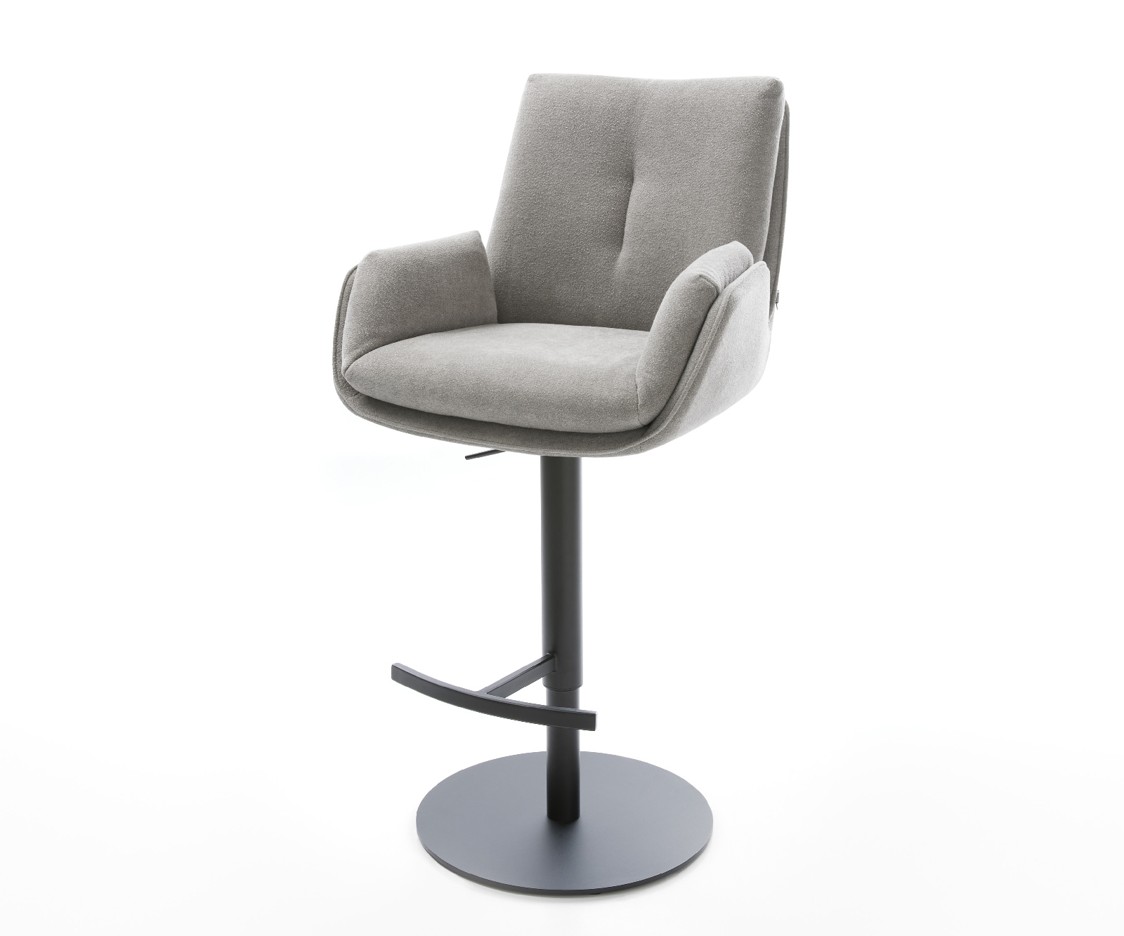 Barová stolička Clea-Flex texturovaná látka mäkký otočná podstava výškovo nastaviteľná kovová otočný