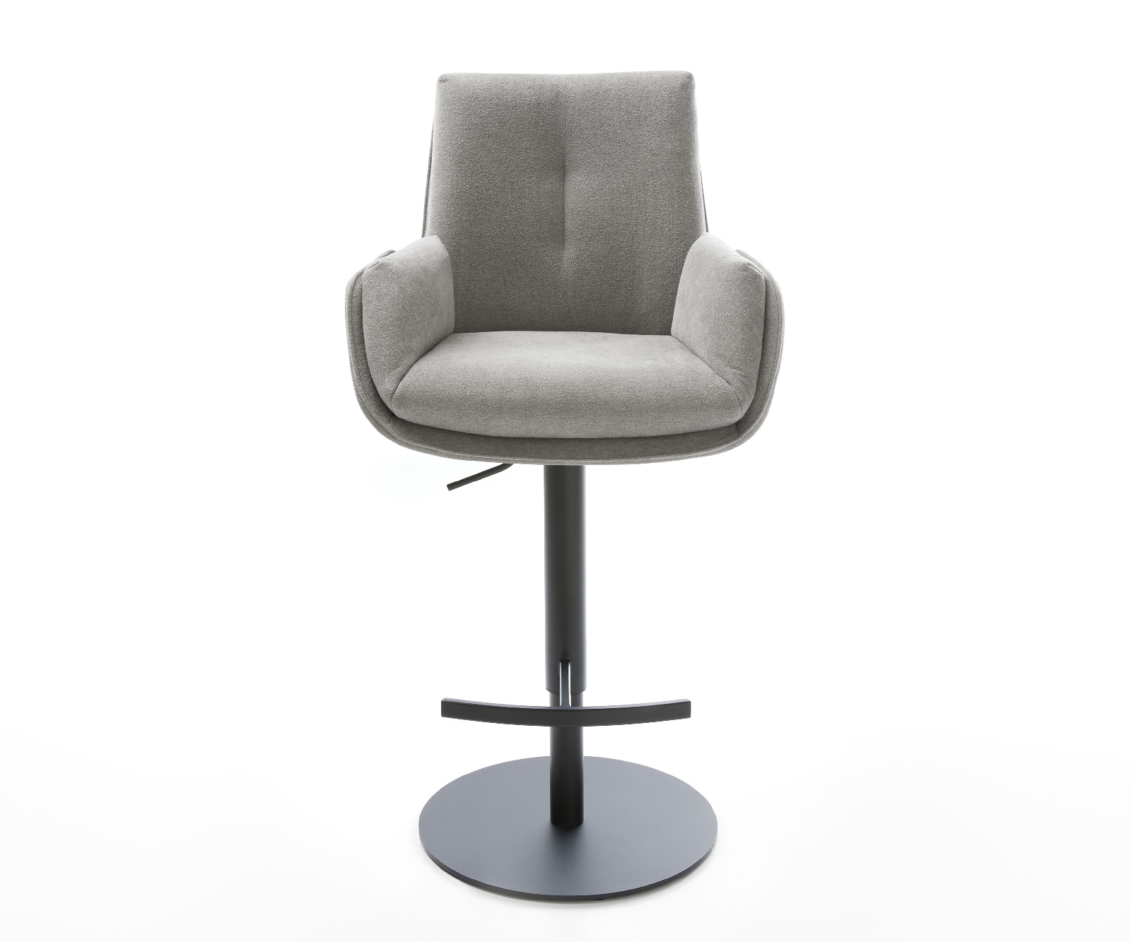 Barová stolička Clea-Flex texturovaná látka mäkký otočná podstava výškovo nastaviteľná kovová otočný - Image 2