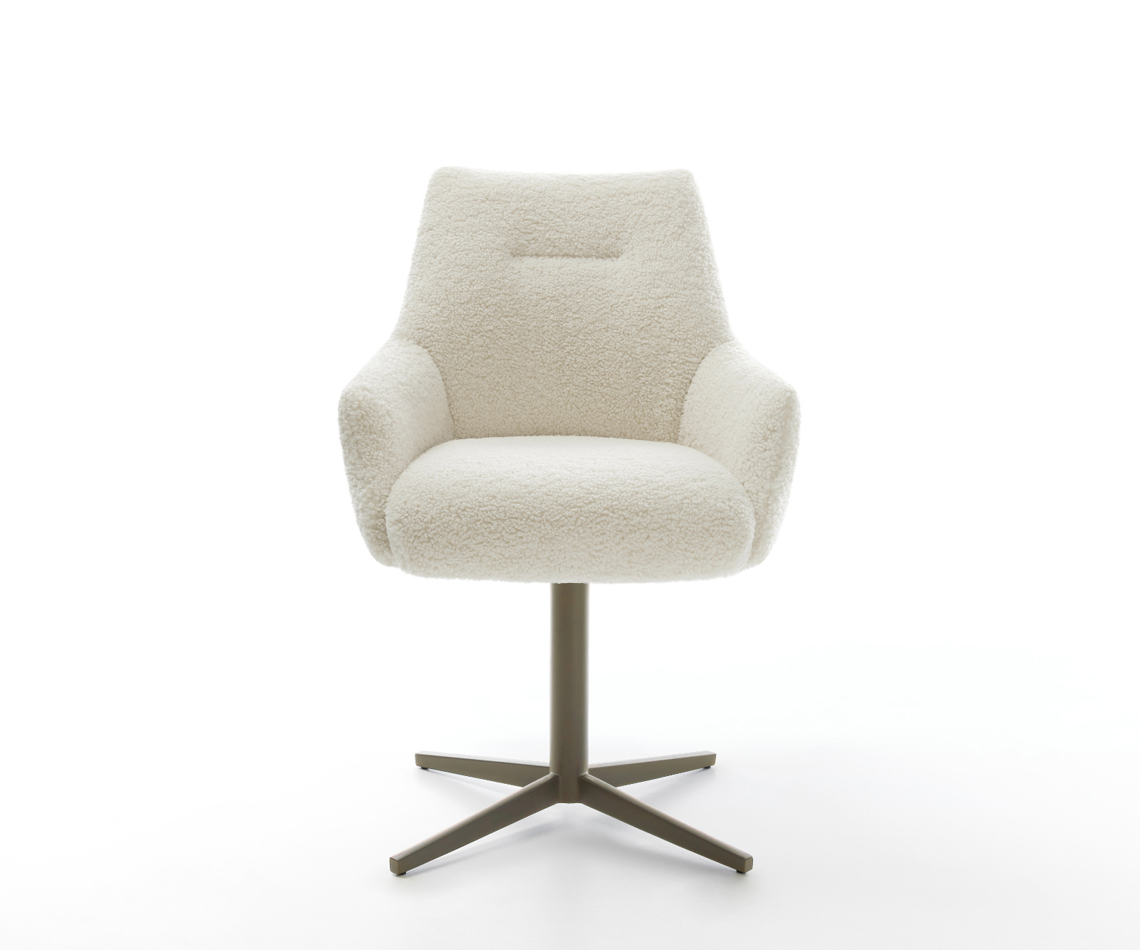 Jedálenská stolička Alja-Flex s opierkami teddy béžová podstava efektová titánová 360° otočná vrecková pružina - Image 2