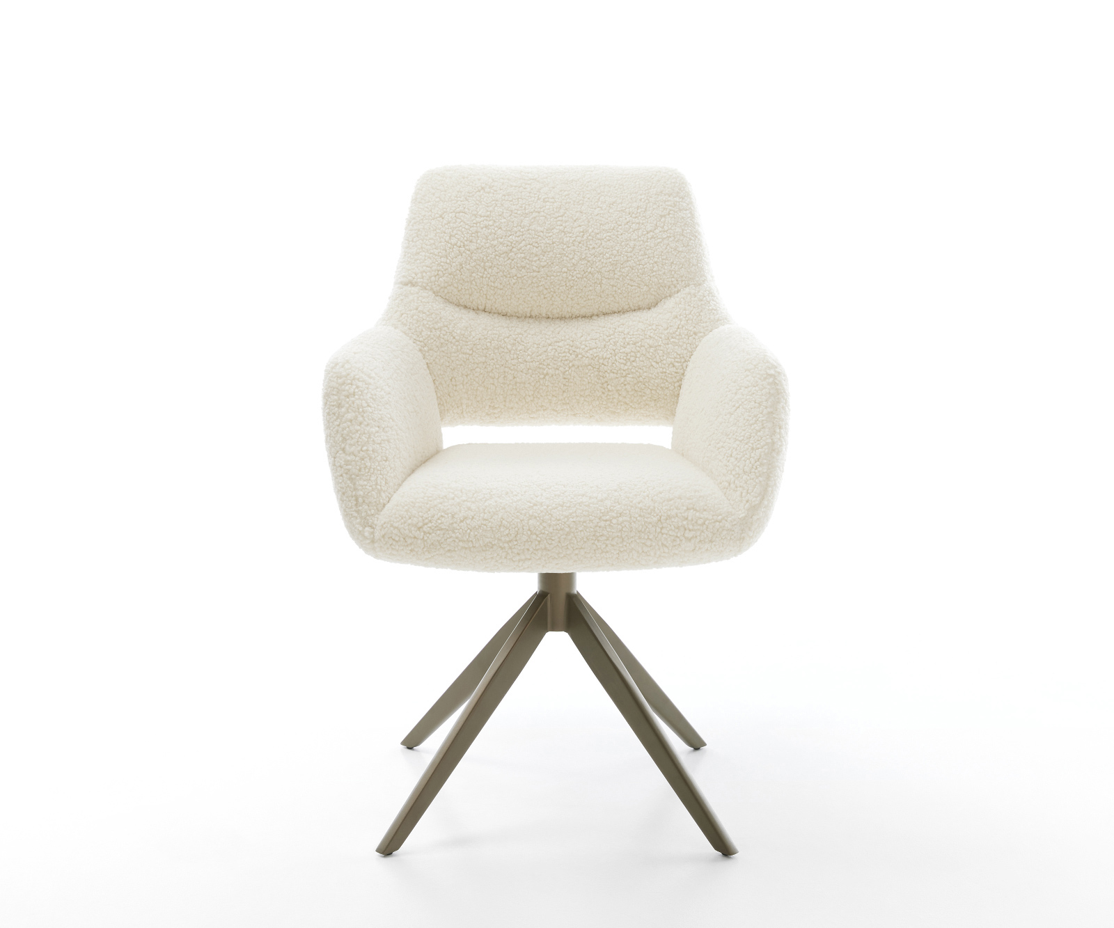 Jedálenská stolička Yago-Flex s opierkami teddy béžová krížová podstava široká titánová farba 360° otočný hojdacia funkcia vrecková pružina - Image 2