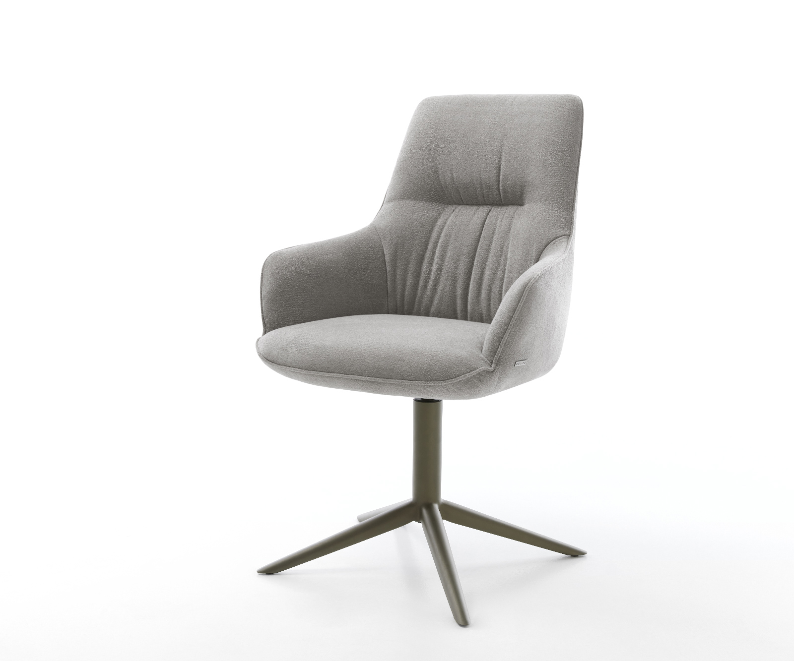 Jedálenská stolička Zelia-Flex s opierkami texturovaná látka mäkký sivá krížová podstava titánová farba 360° otočný kolískacia funkcia vrecková pružina