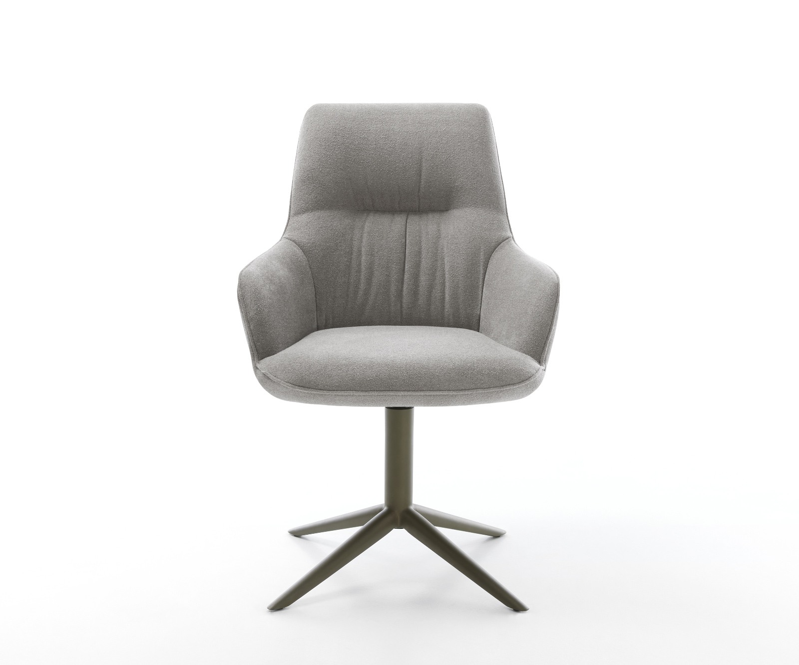 Jedálenská stolička Zelia-Flex s opierkami texturovaná látka mäkký sivá krížová podstava titánová farba 360° otočný kolískacia funkcia vrecková pružina - Image 2