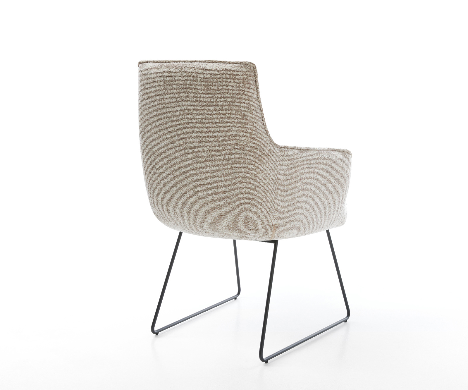 Jedálenská stolička Heira-Flex s opierkami tkanina mäkký béžová tenká podstava čierna vrecková pružina - Image 5