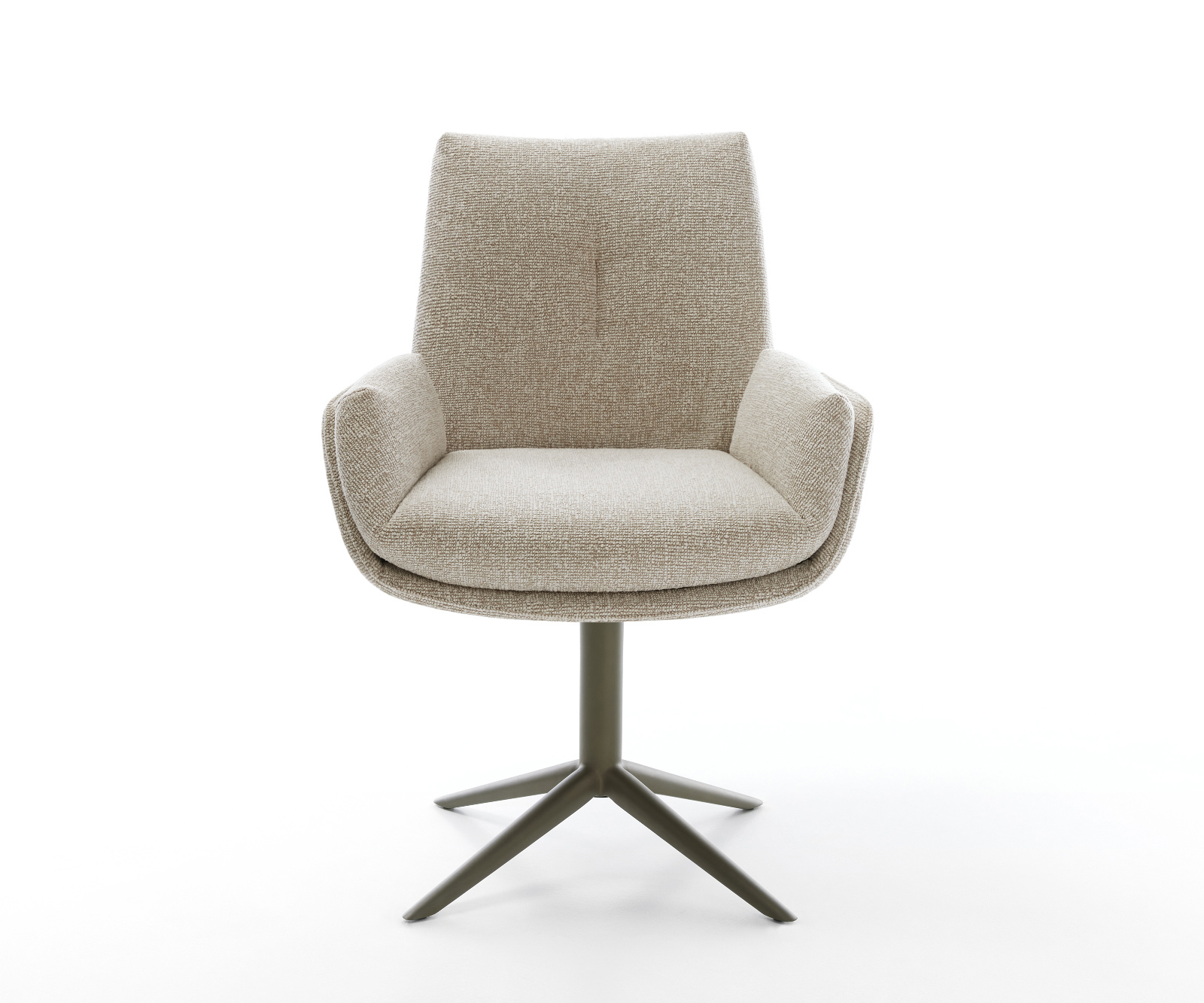 Jedálenská stolička Clea-Flex tkanina mäkký béžová podstava strieborno-šedá titánová farba 360° otočný hojdacia funkcia - Image 2