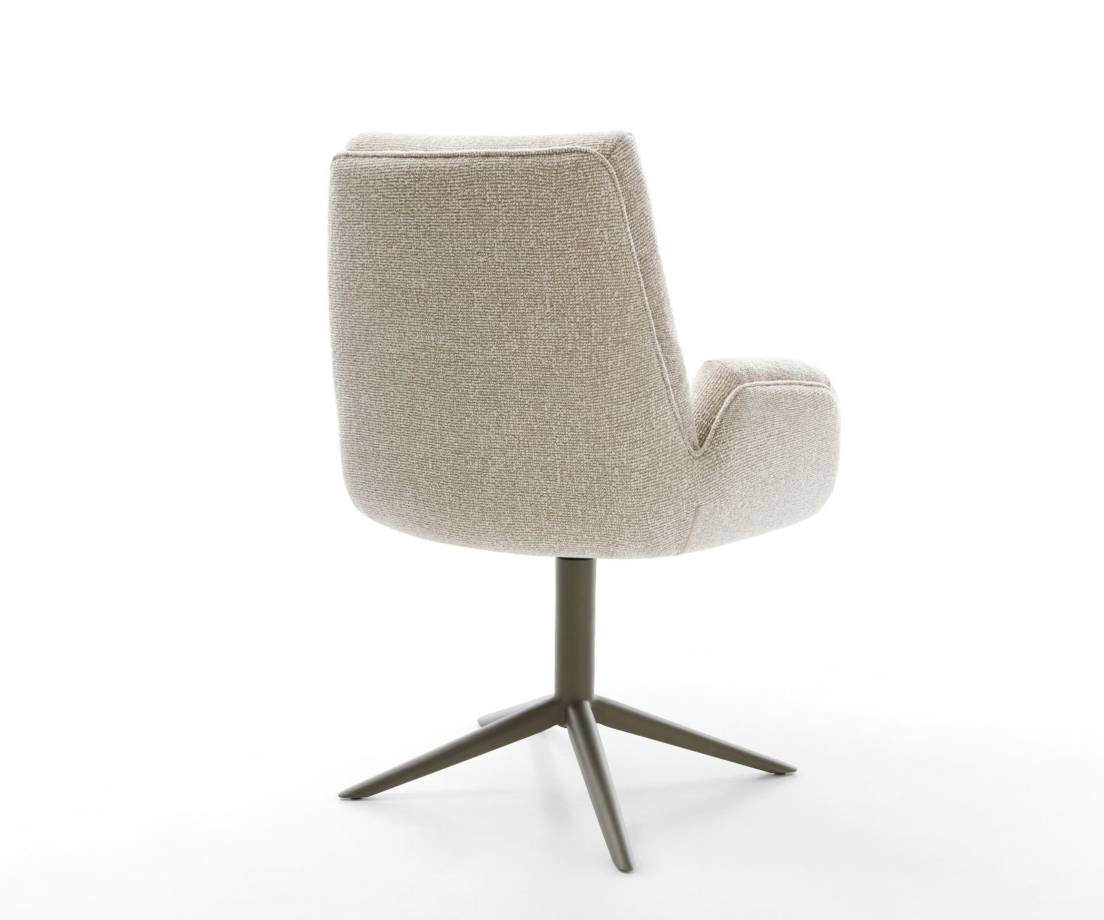 Jedálenská stolička Clea-Flex tkanina mäkký béžová podstava strieborno-šedá titánová farba 360° otočný hojdacia funkcia - Image 5