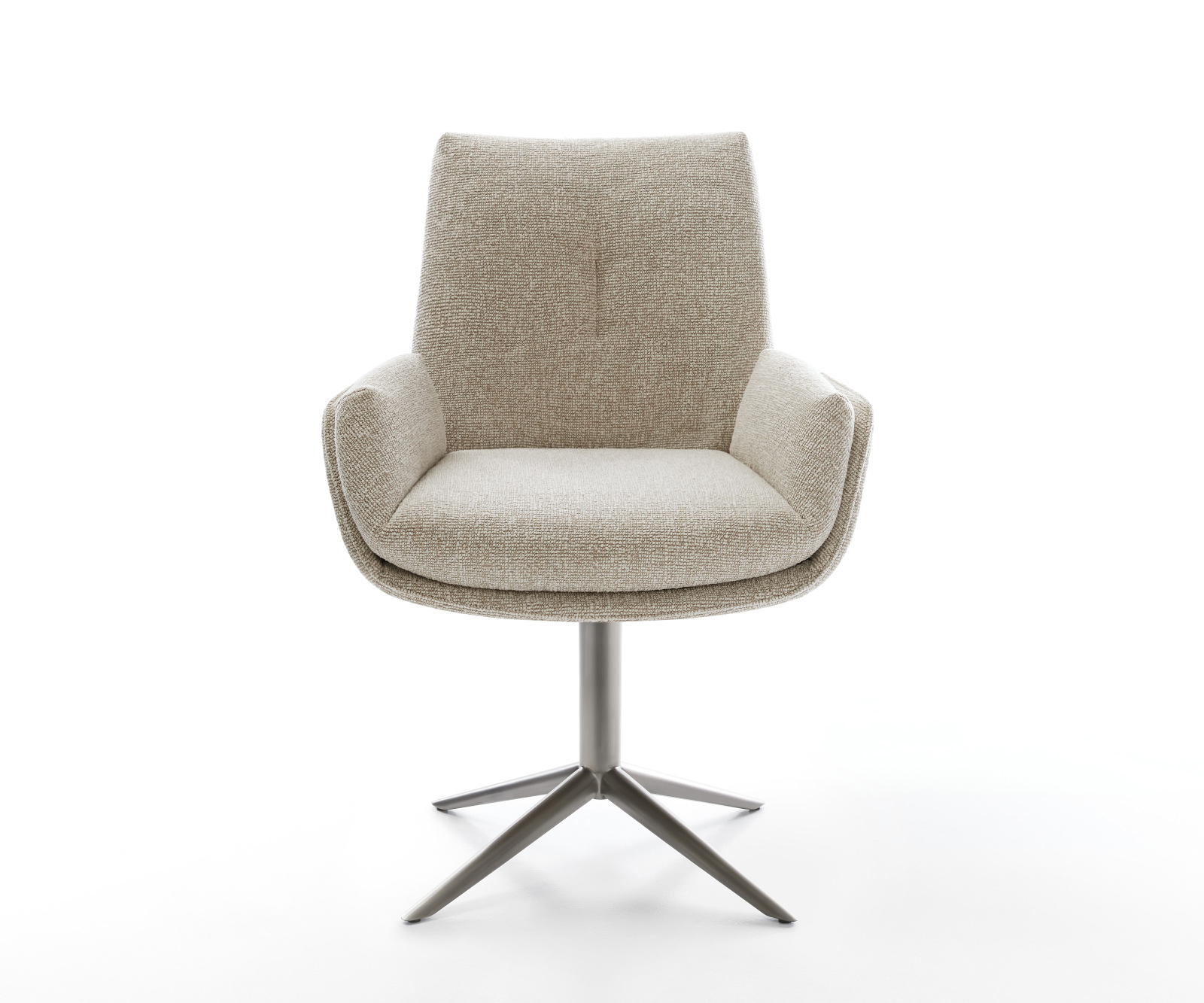 Jedálenská stolička Clea-Flex tkanina mäkký béžová podstava grafitová 360° otočný hojdacia funkcia - Image 2