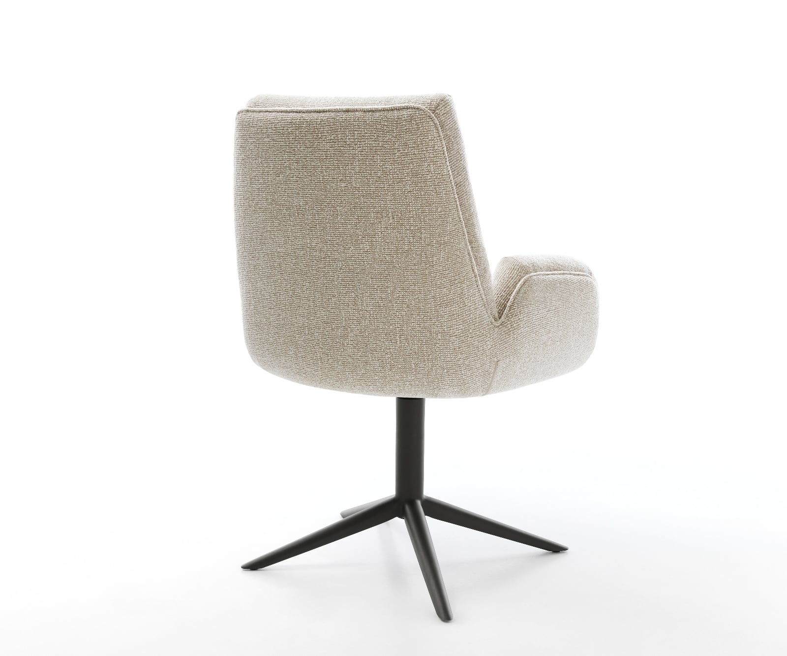 Jedálenská stolička Clea-Flex tkanina mäkký béžová podstava krížová čierna otočný 360° hojdacia funkcia - Image 5