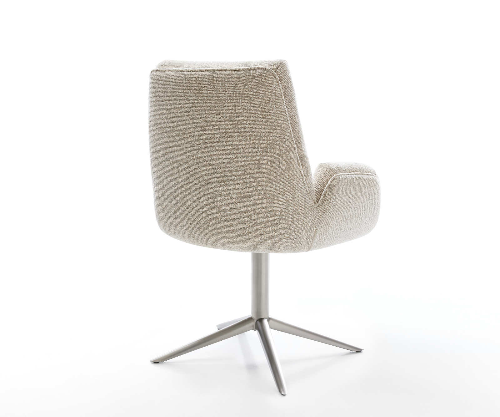 Jedálenská stolička Clea-Flex tkanina mäkká béžová podstava nerezová oceľ 360° otočný hojdacia funkcia - Image 5